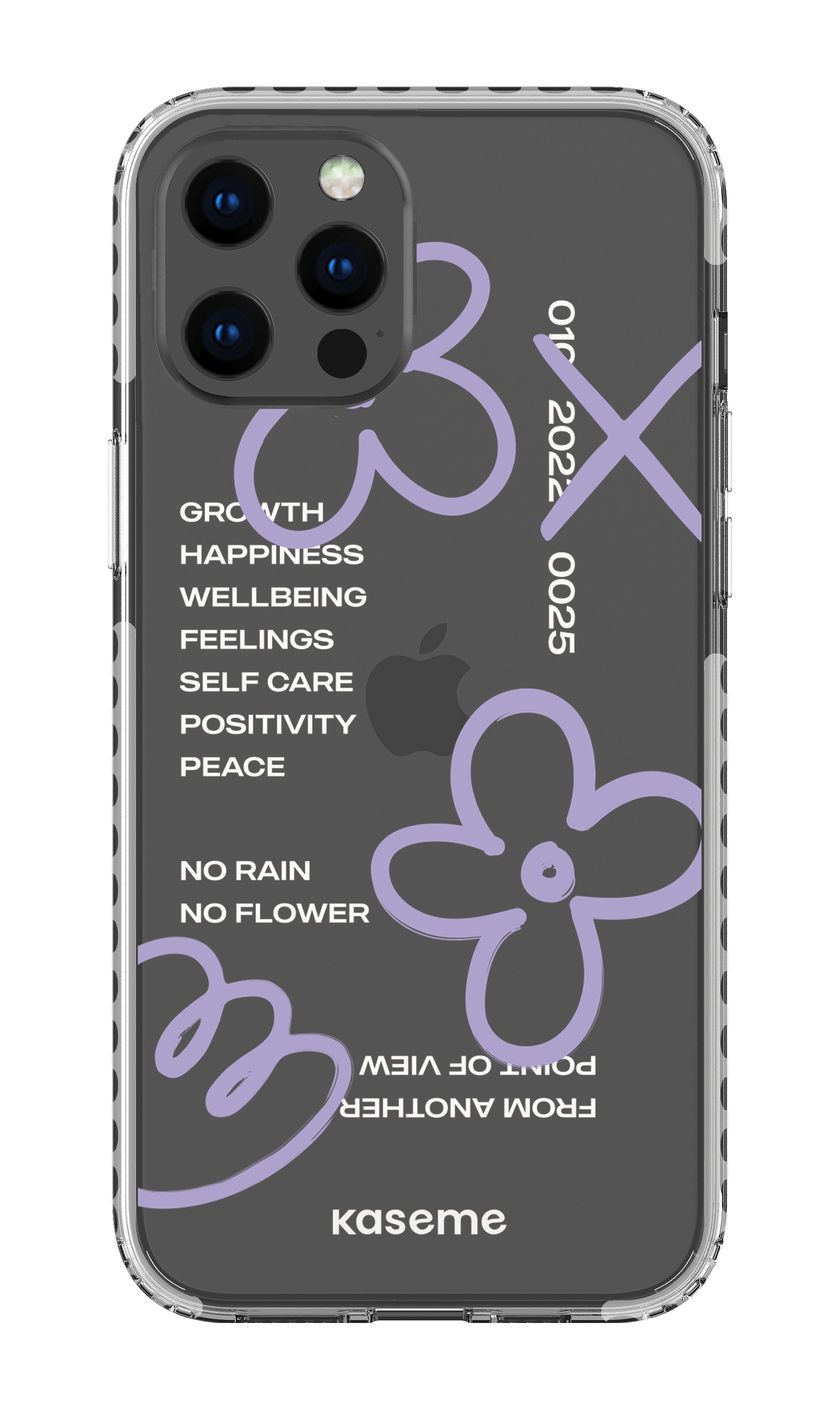 iPhone 12 Pro Max Clear Case - White Feelings purple Clear Case -