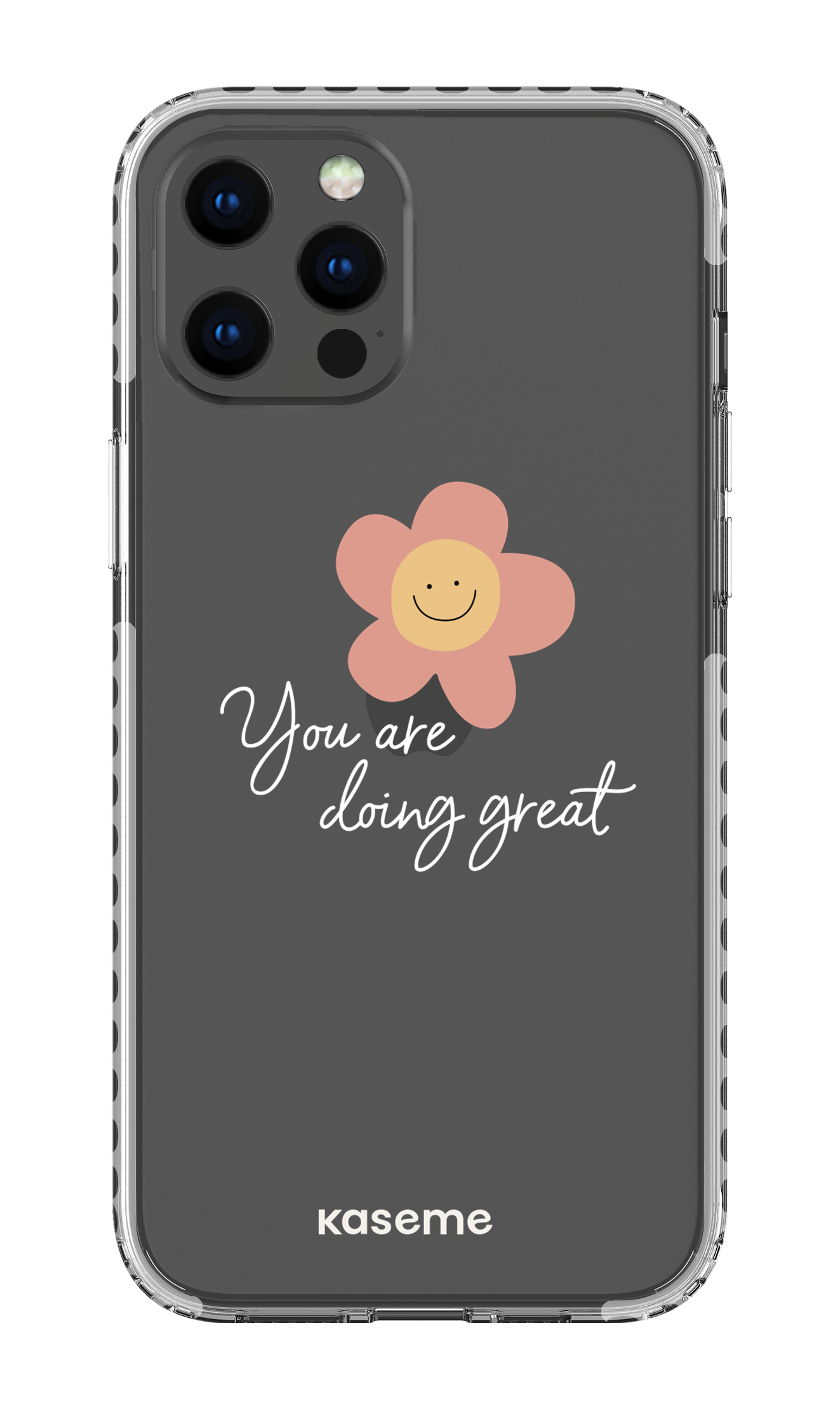 iPhone 12 Pro Max Clear Case - White Keep going Clear Case -