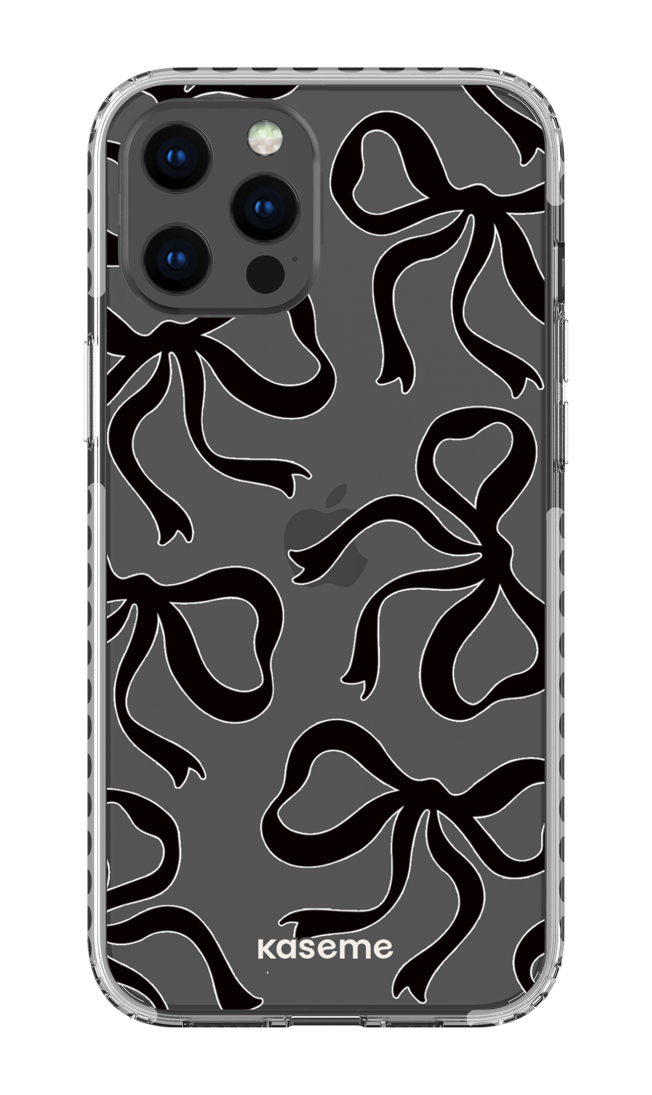 iPhone 12 Pro Max Clear Case - White Lace Black Clear Case -