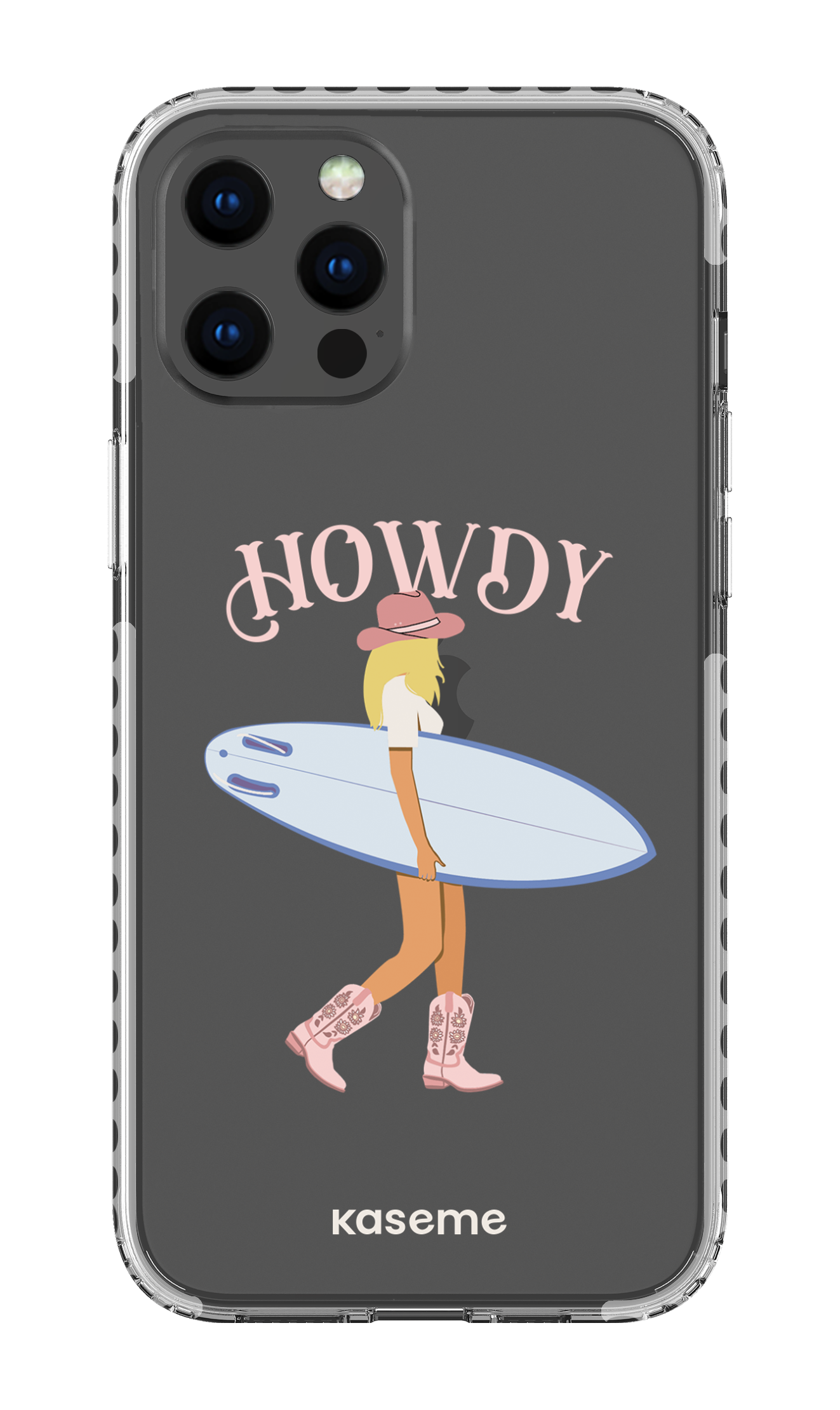 iPhone 12 Pro Max Clear Case - White Westsea Pink Clear Case -