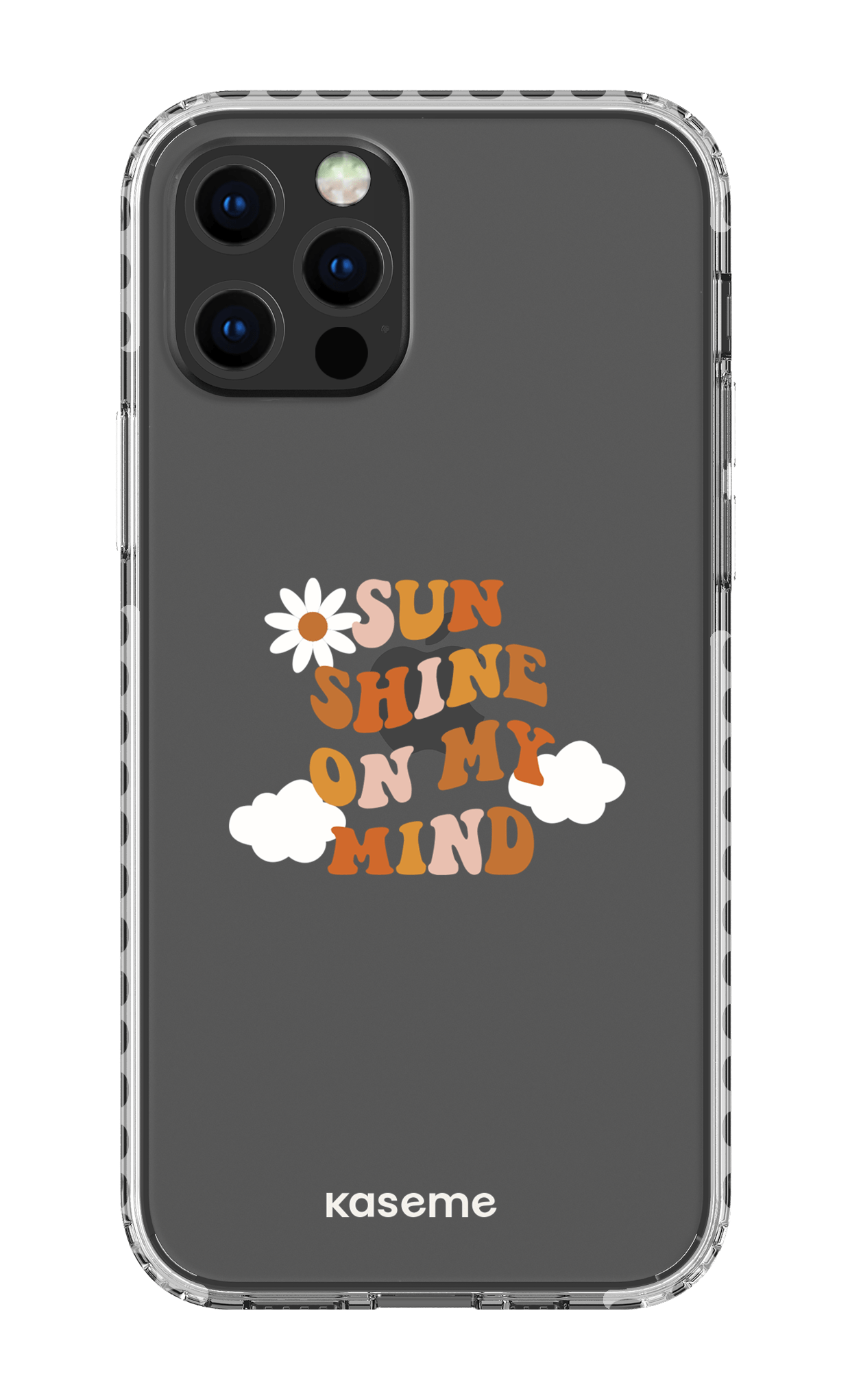 iPhone 12 pro Clear Case - White Cheerful Clear Case -