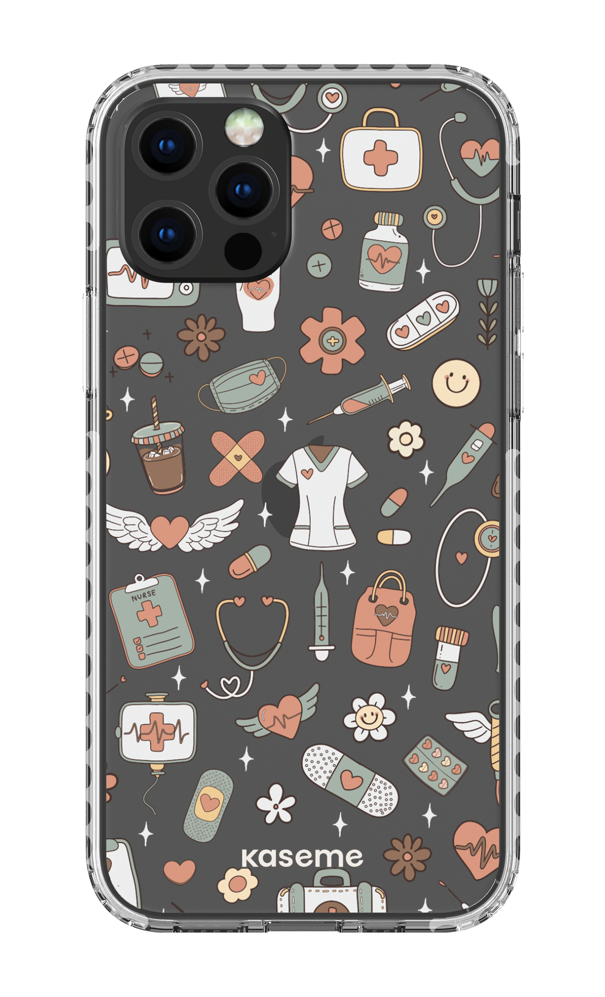 iPhone 12 pro Clear Case - White Code Clear Case -