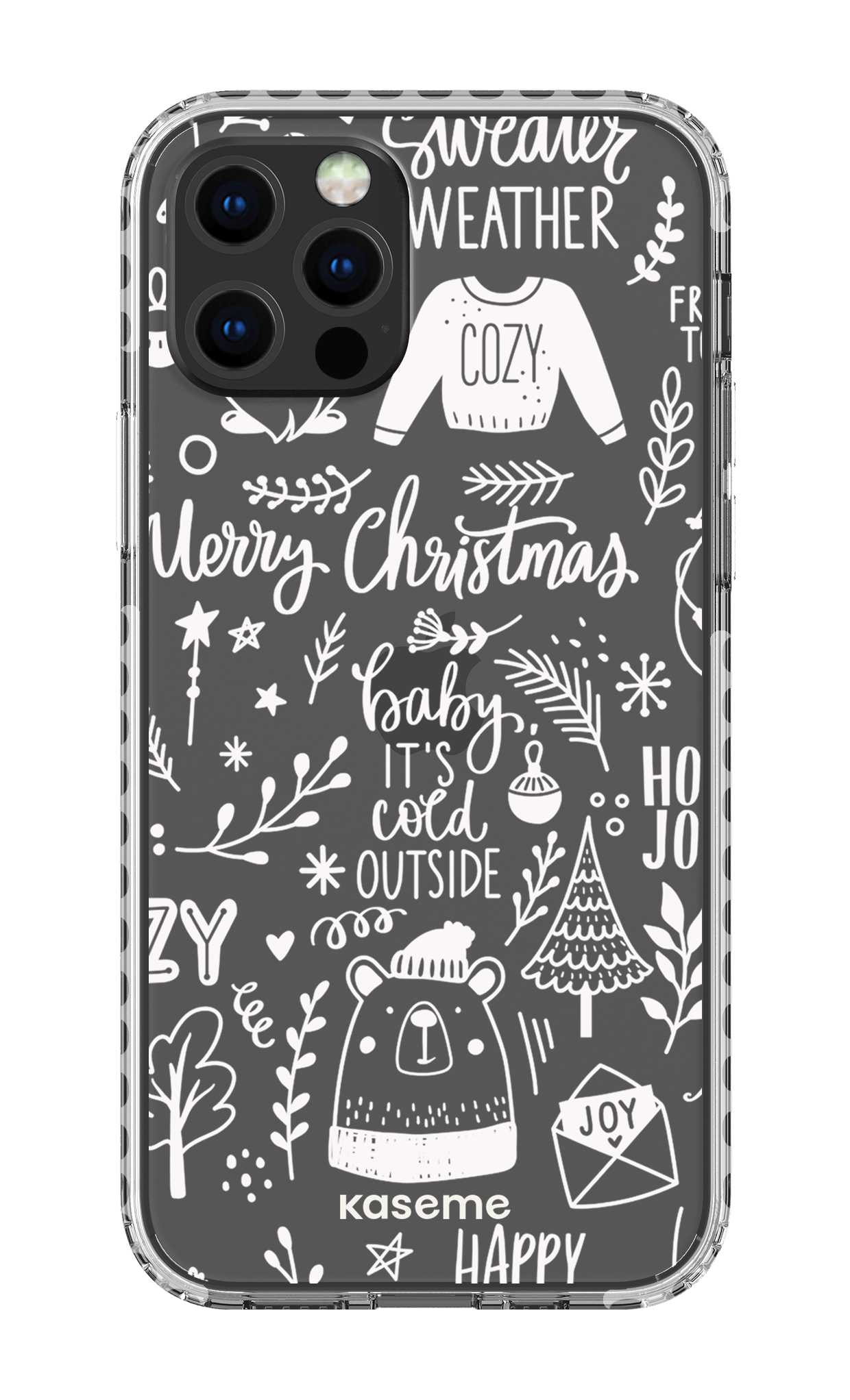 iPhone 12 pro Clear Case - White Cold Nights Clear Case -