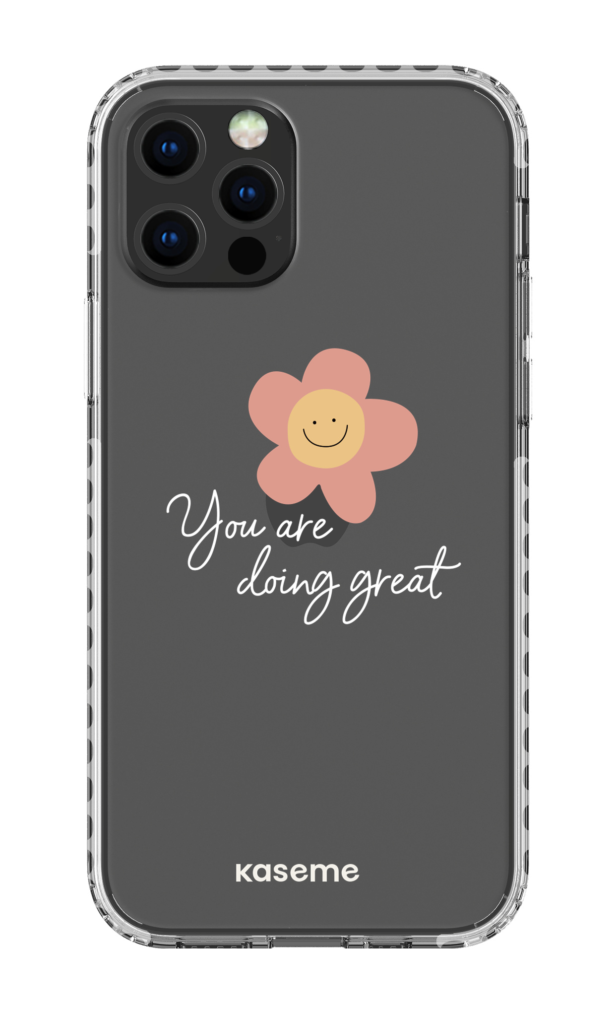 iPhone 12 pro Clear Case - White Keep going Clear Case -