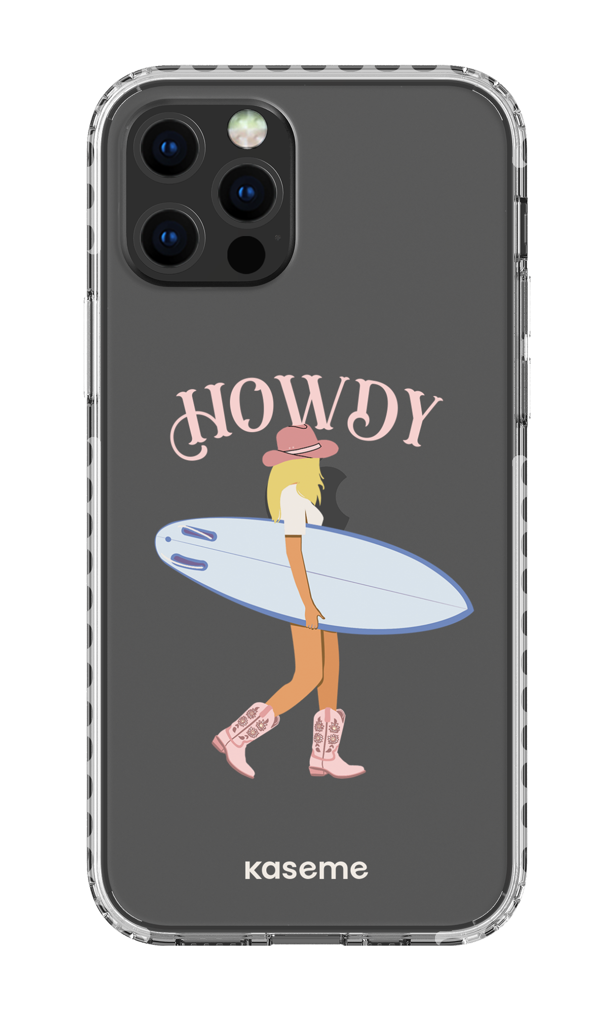 iPhone 12 pro Clear Case - White Westsea Pink Clear Case -