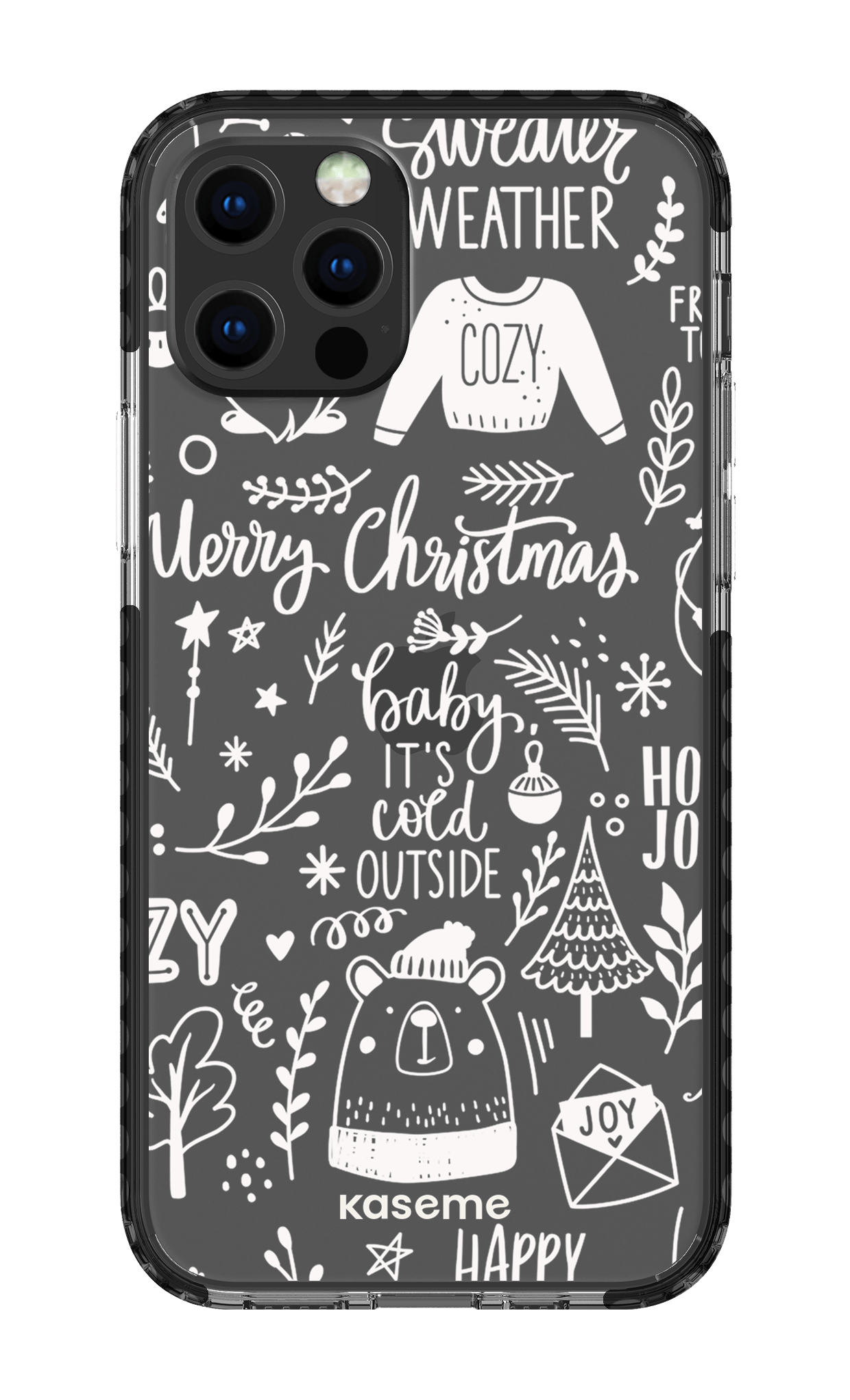 iPhone 12 pro Clear Case Black Cold Nights Clear Case -