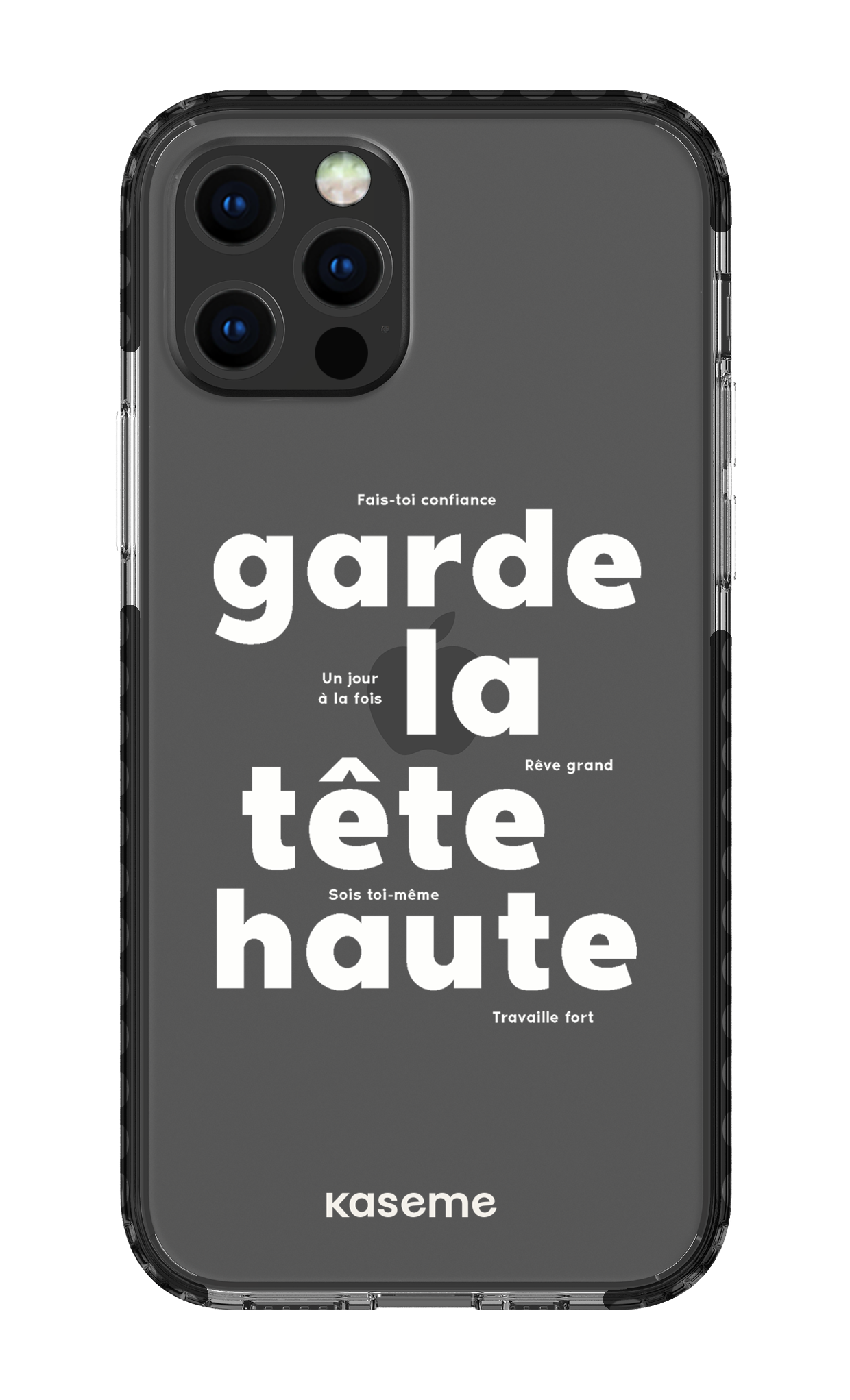 iPhone 12 pro Clear Case Black État d'esprit Clear Case -