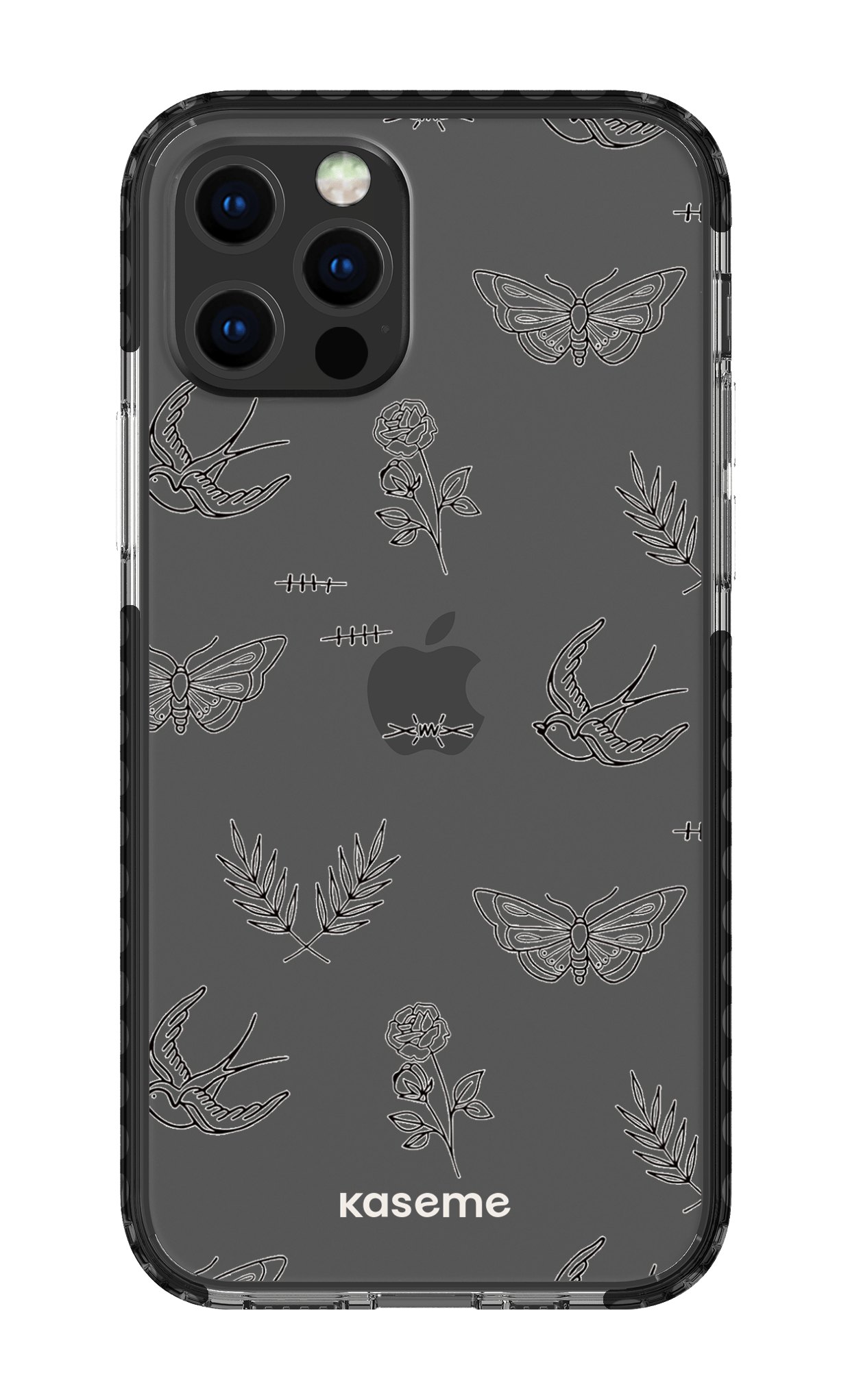 iPhone 12 pro Clear Case Black Ink Clear Case -