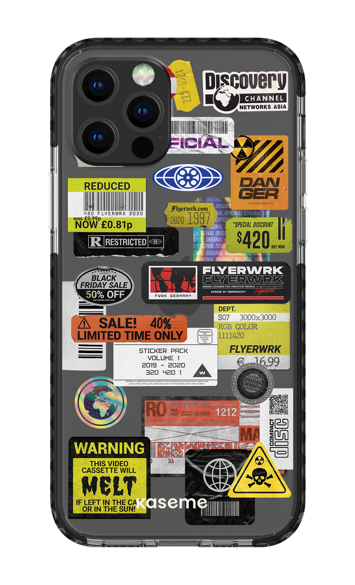 iPhone 12 pro Clear Case Black Melt Clear Case -