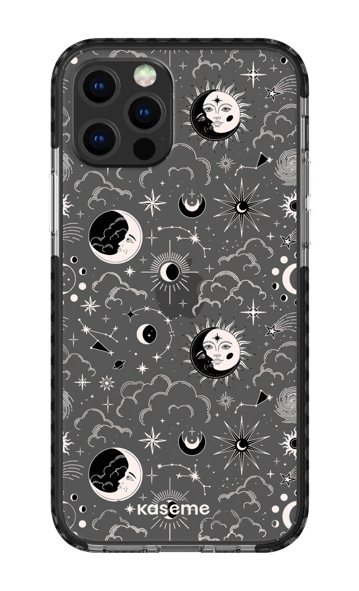 iPhone 12 pro Clear Case Black Milky Way White Clear Case -