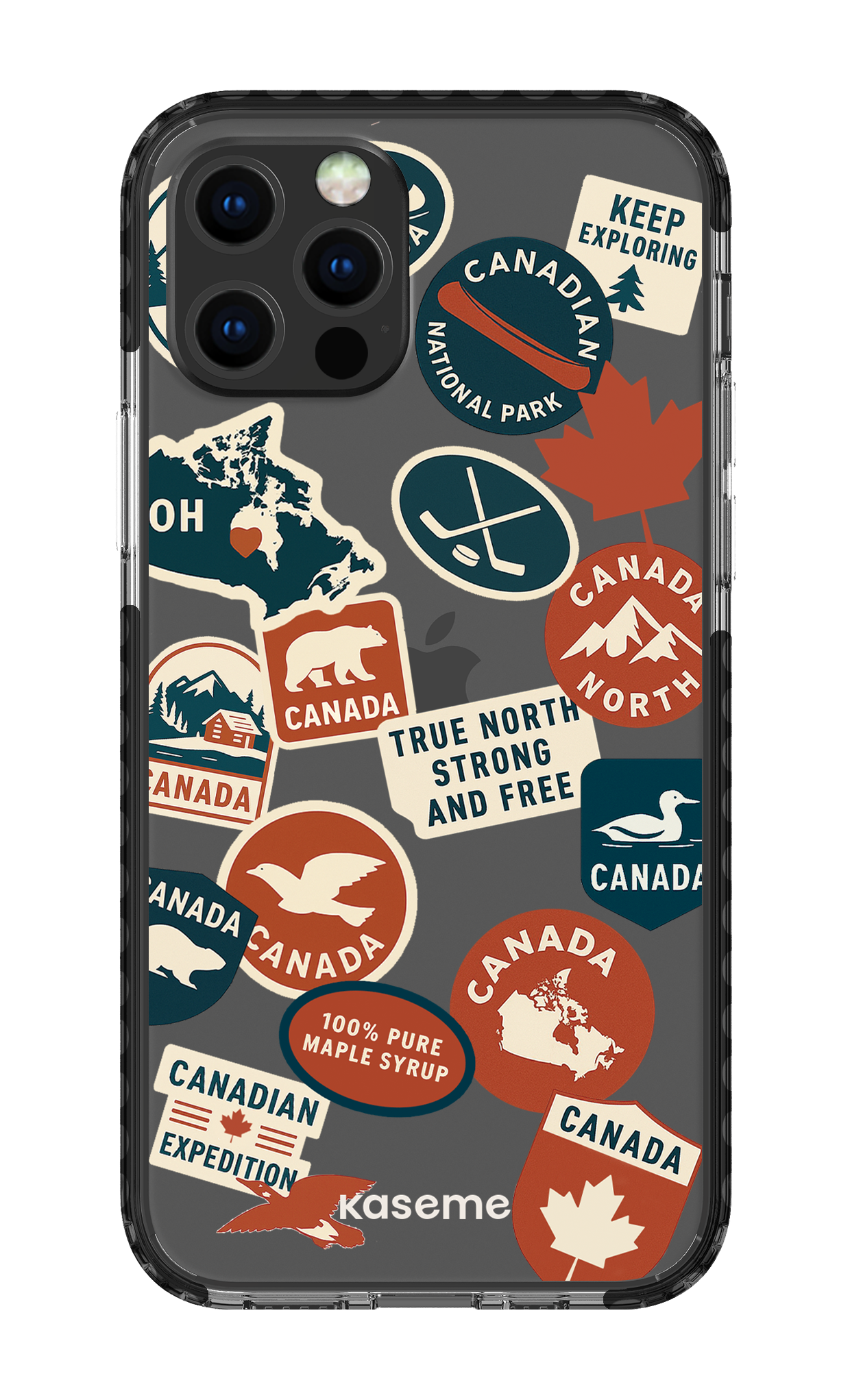 iPhone 12 pro Clear Case Black Oh Maple -