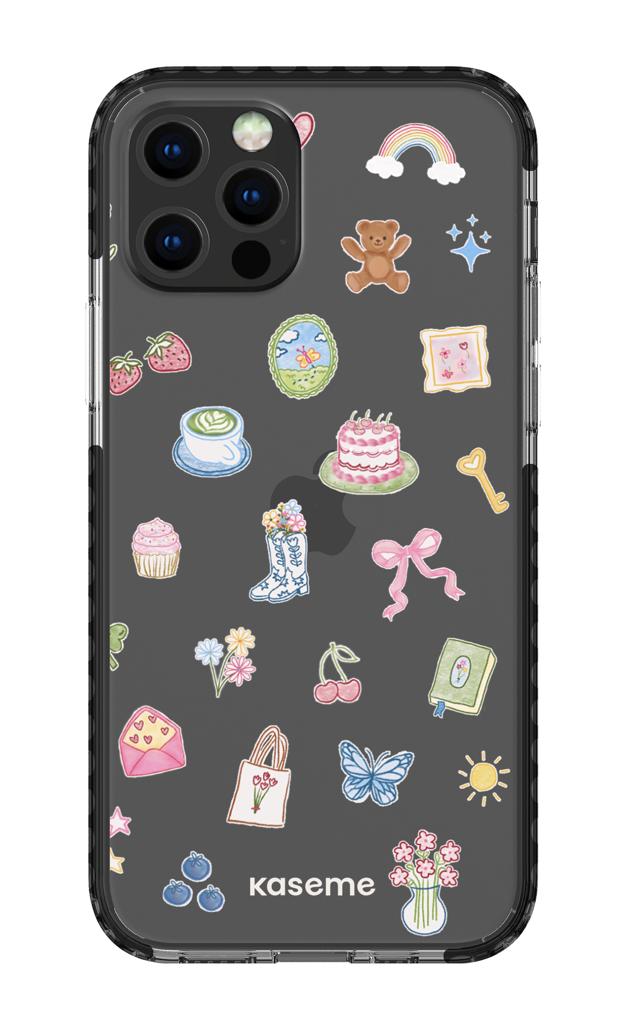 iPhone 12 pro Clear Case Black Poetry Clear Case -