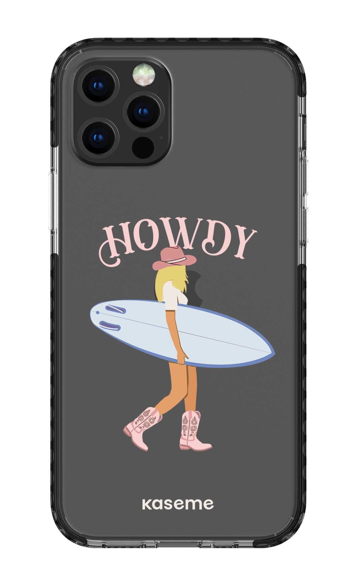 iPhone 12 pro Clear Case Black Westsea Pink Clear Case -