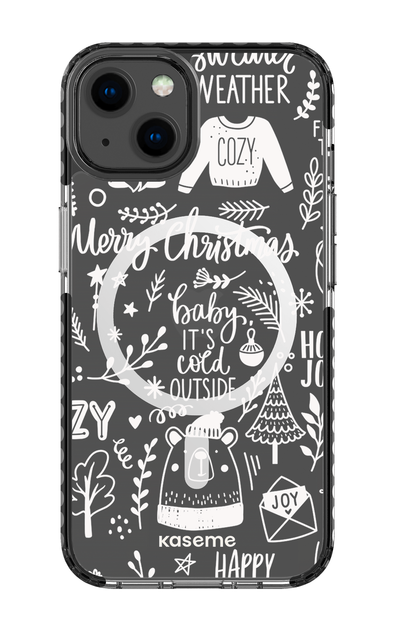 iPhone 13 Clear Case Magsafe - Black Cold Nights Clear Case -