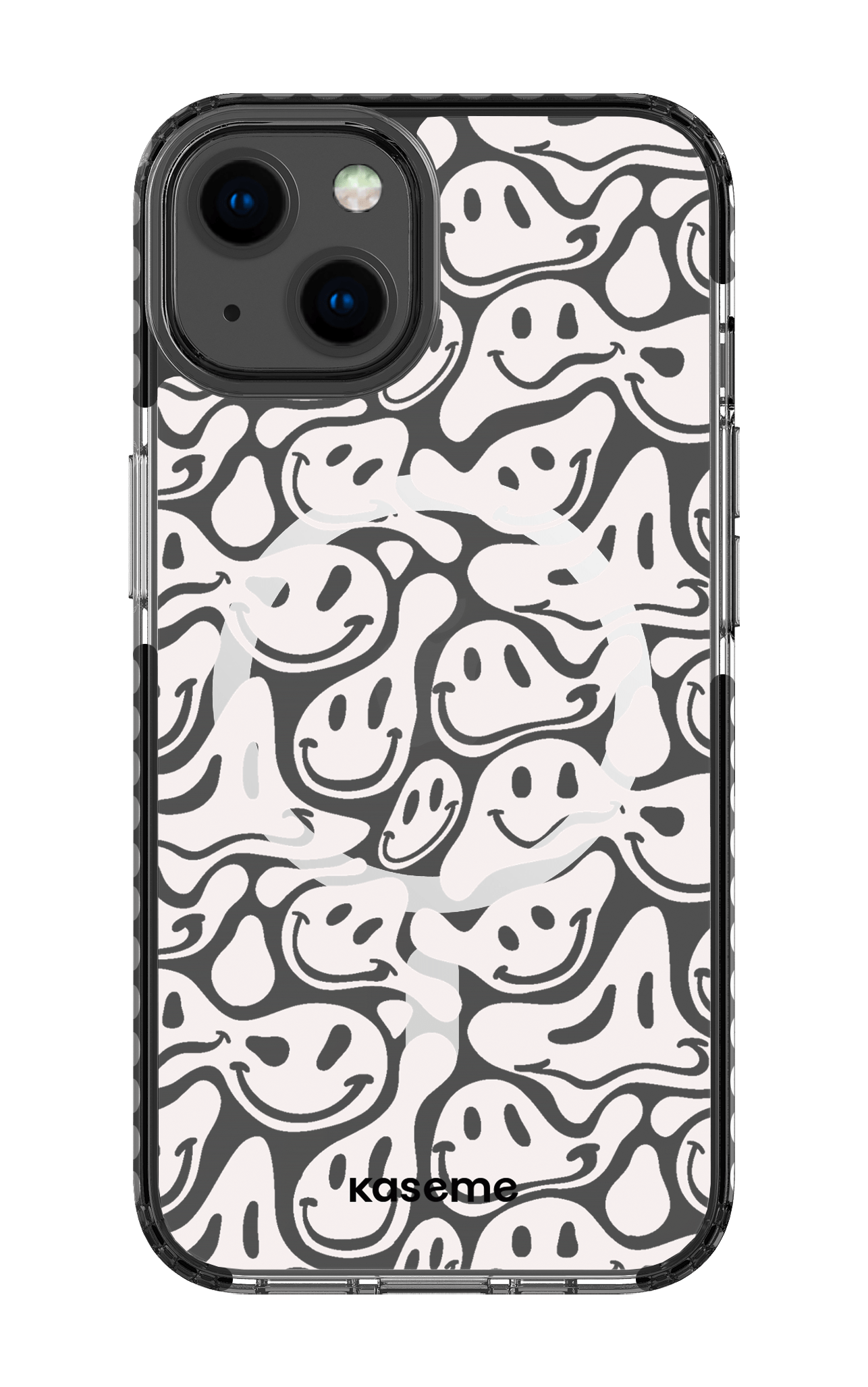 iPhone 13 Clear Case Magsafe - Black Dystopia Clear Case -