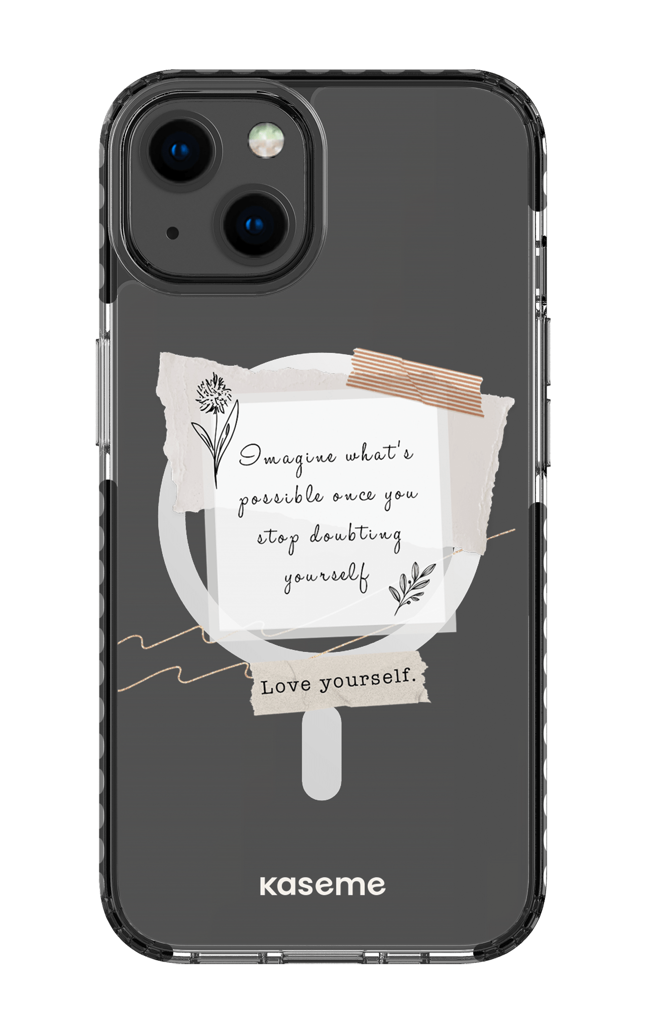 iPhone 13 Clear Case Magsafe - Black Faith Clear Case -