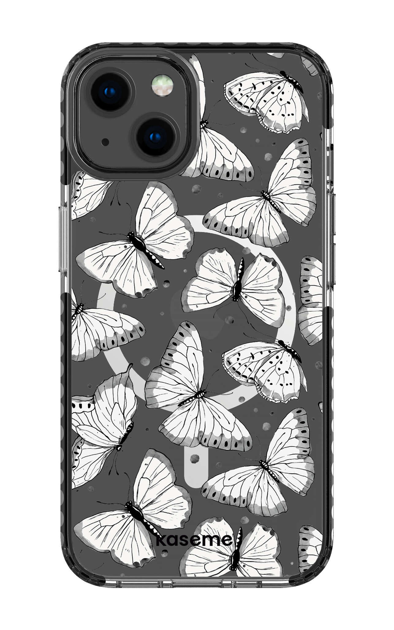 iPhone 13 Clear Case Magsafe - Black Float Clear Case -