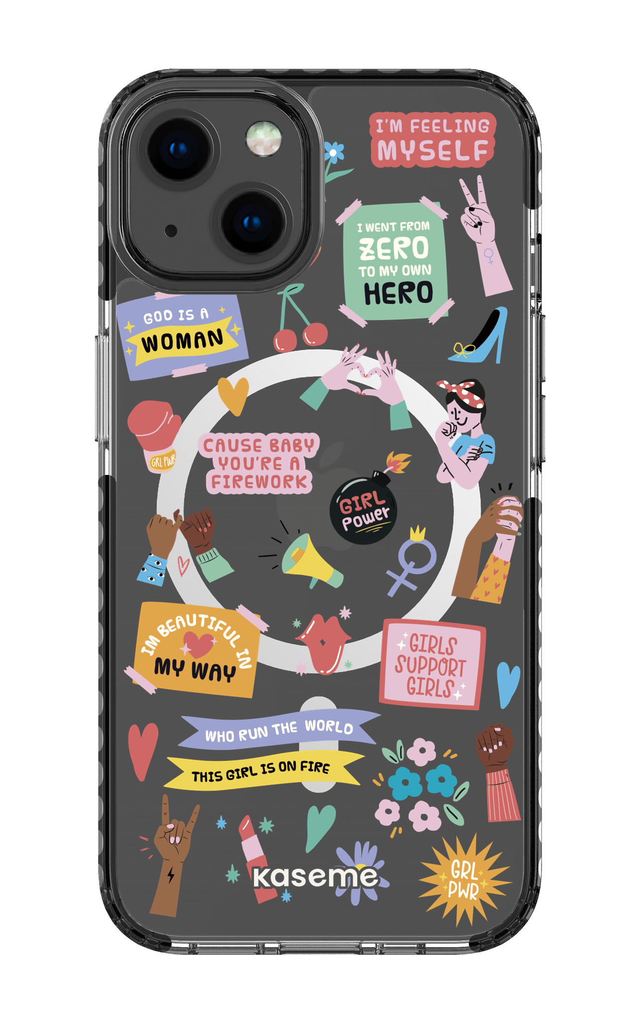 iPhone 13 Clear Case Magsafe - Black Girl Boss Clear Case -