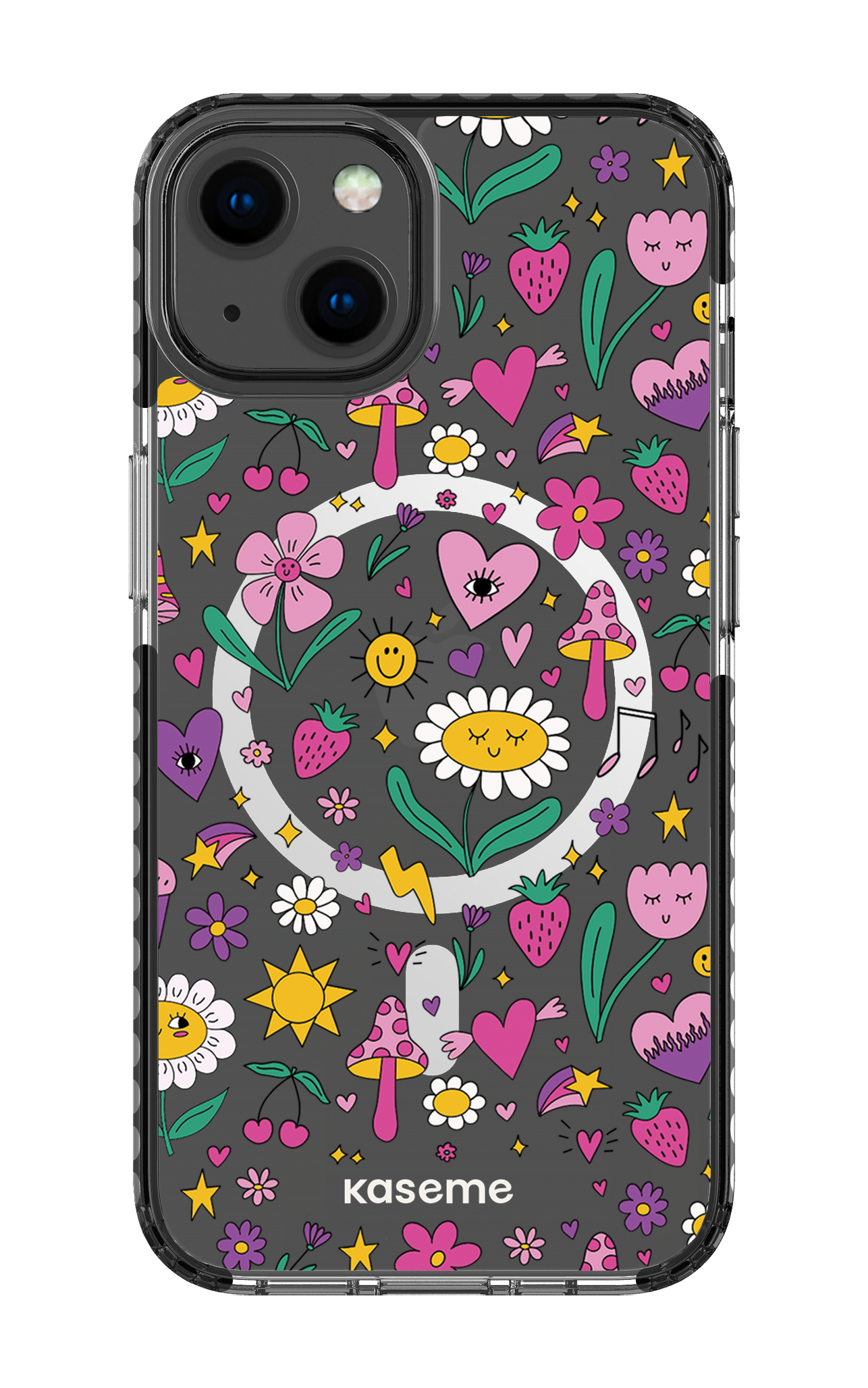 iPhone 13 Clear Case Magsafe - Black Hypnotize Clear Case -