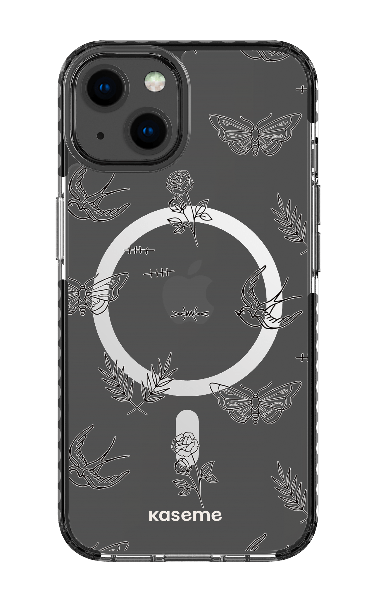 iPhone 13 Clear Case Magsafe - Black Ink Clear Case -