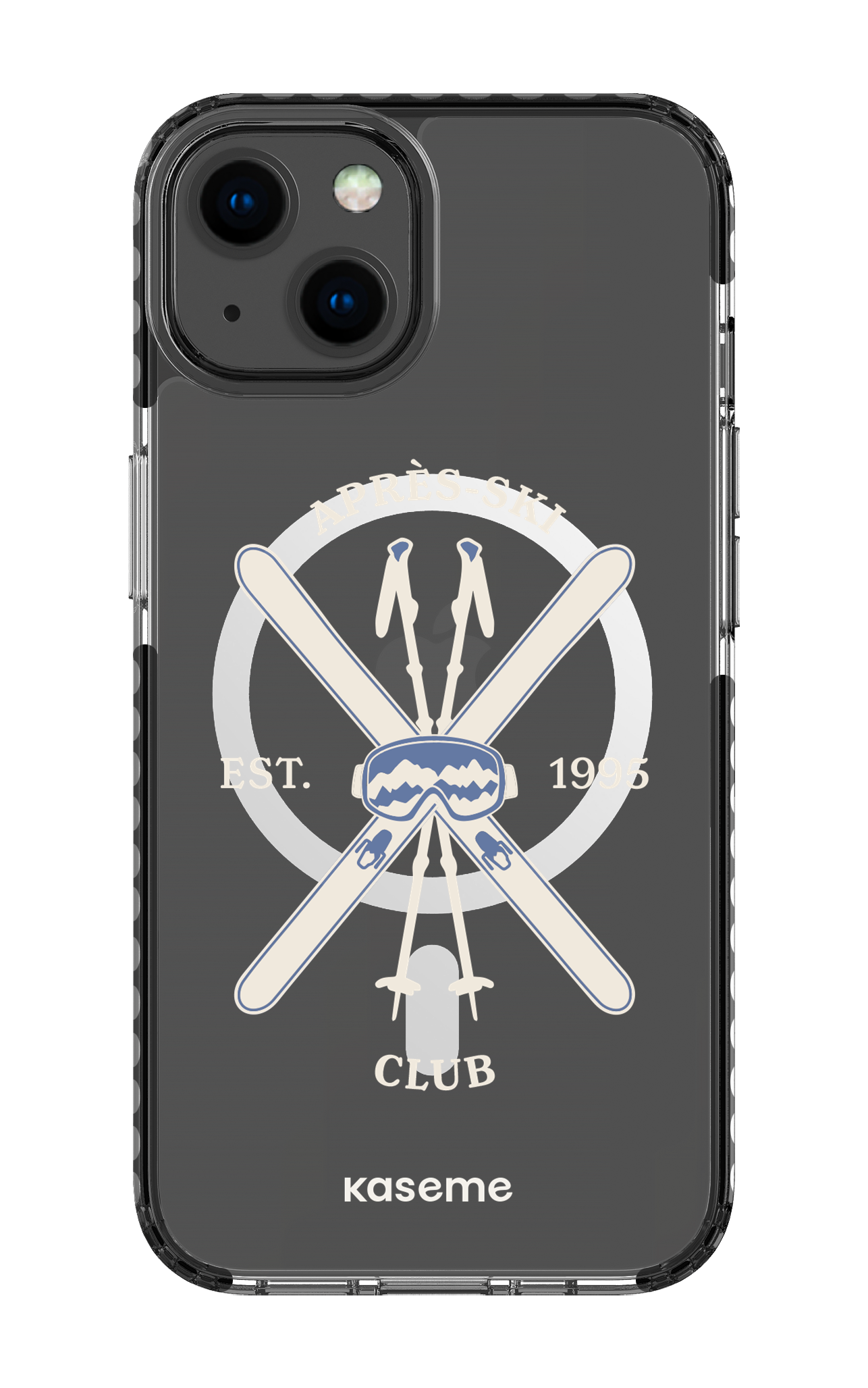 iPhone 13 Clear Case Magsafe - Black Off-Track Clear Case -