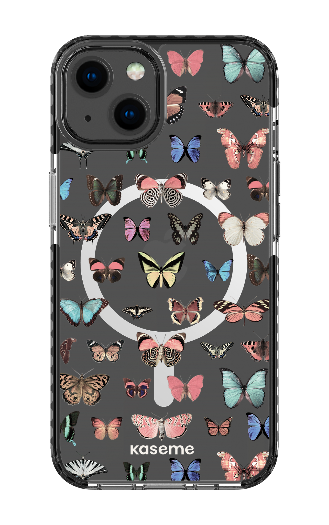 iPhone 13 Clear Case Magsafe - Black Paloma clear case -