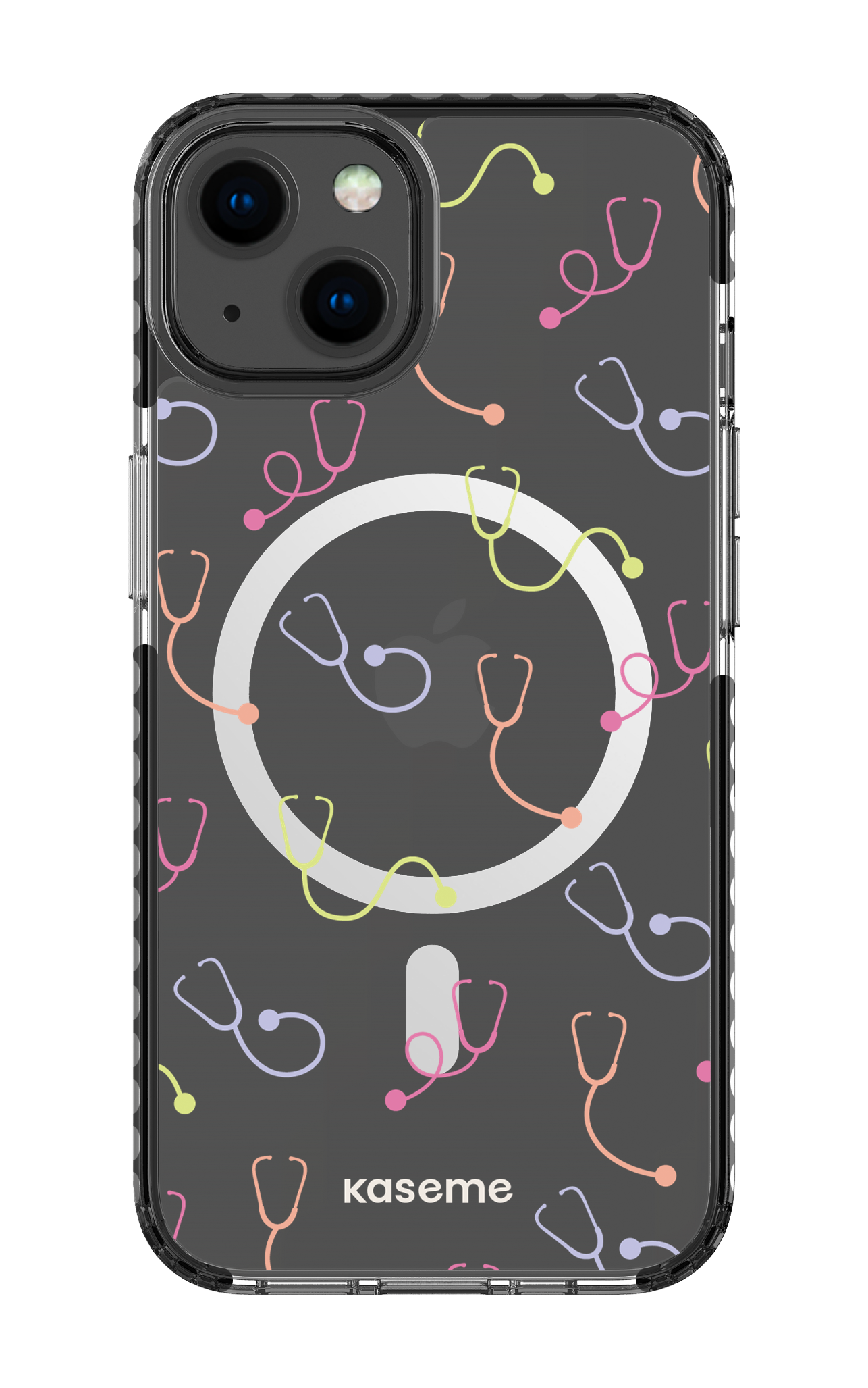 iPhone 13 Clear Case Magsafe - Black Pulse Clear Case -