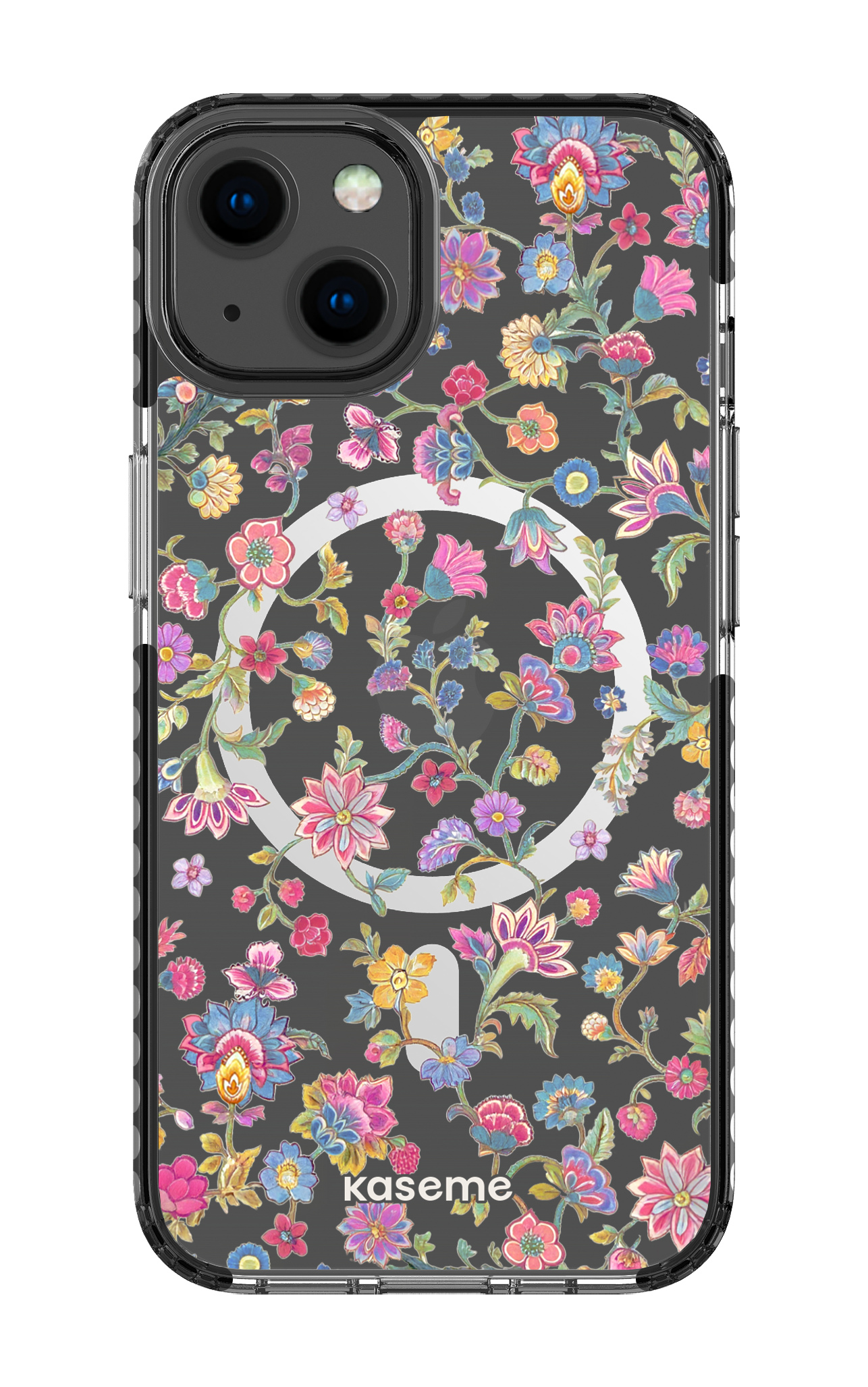 iPhone 13 Clear Case Magsafe - Black Secret Garden Clear Case -