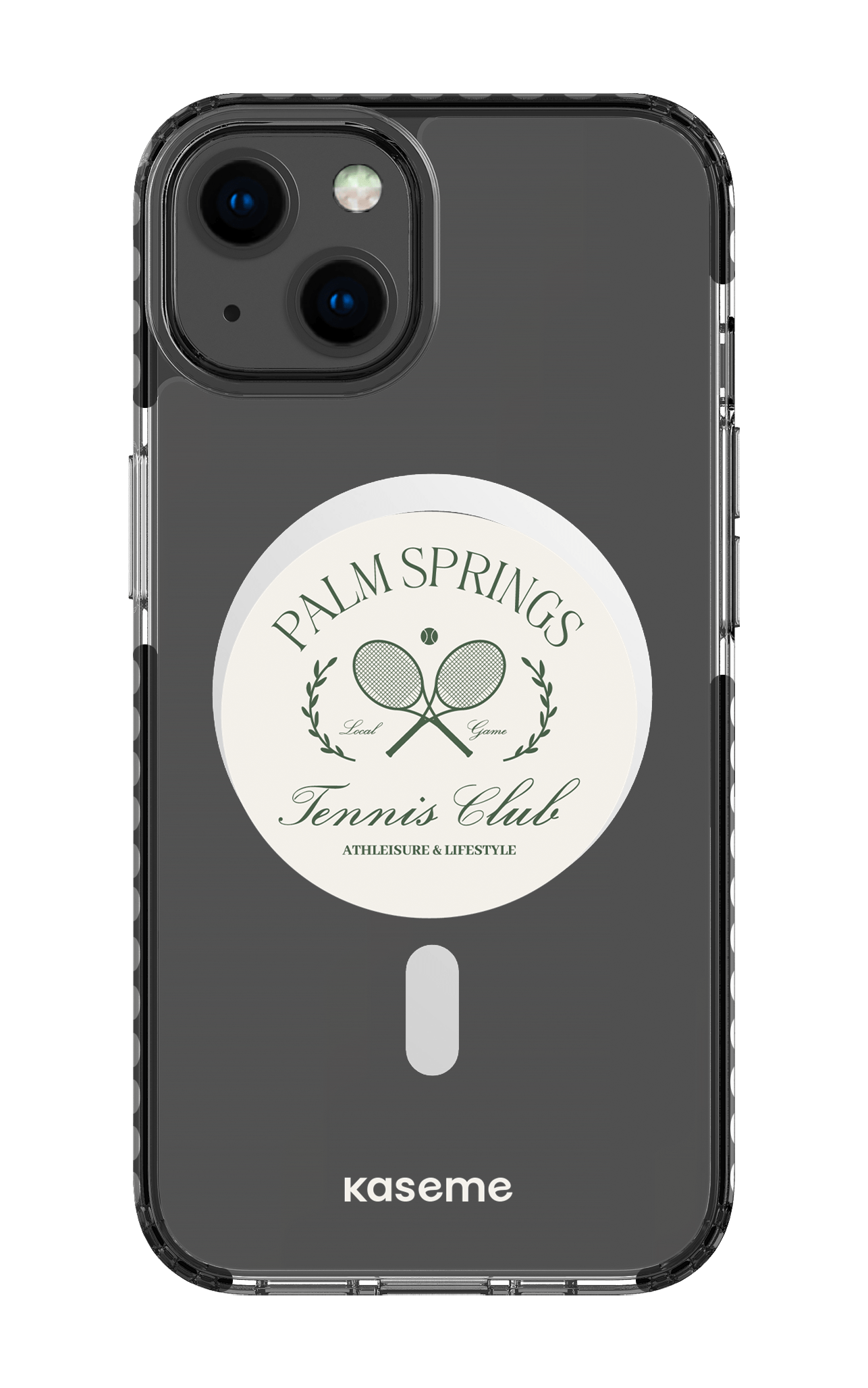 iPhone 13 Clear Case Magsafe - Black Serve it up Clear Case -