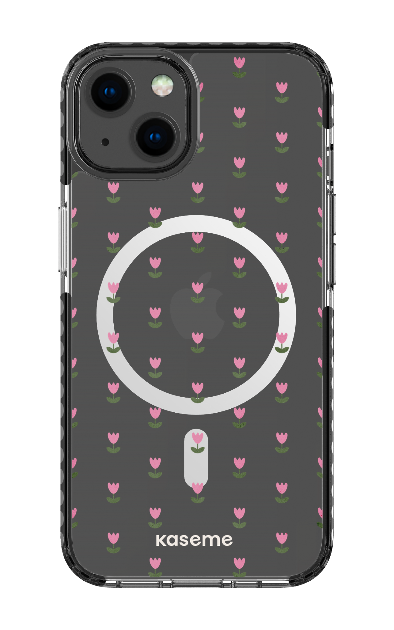 iPhone 13 Clear Case Magsafe - Black Triumph Pink Clear Case -