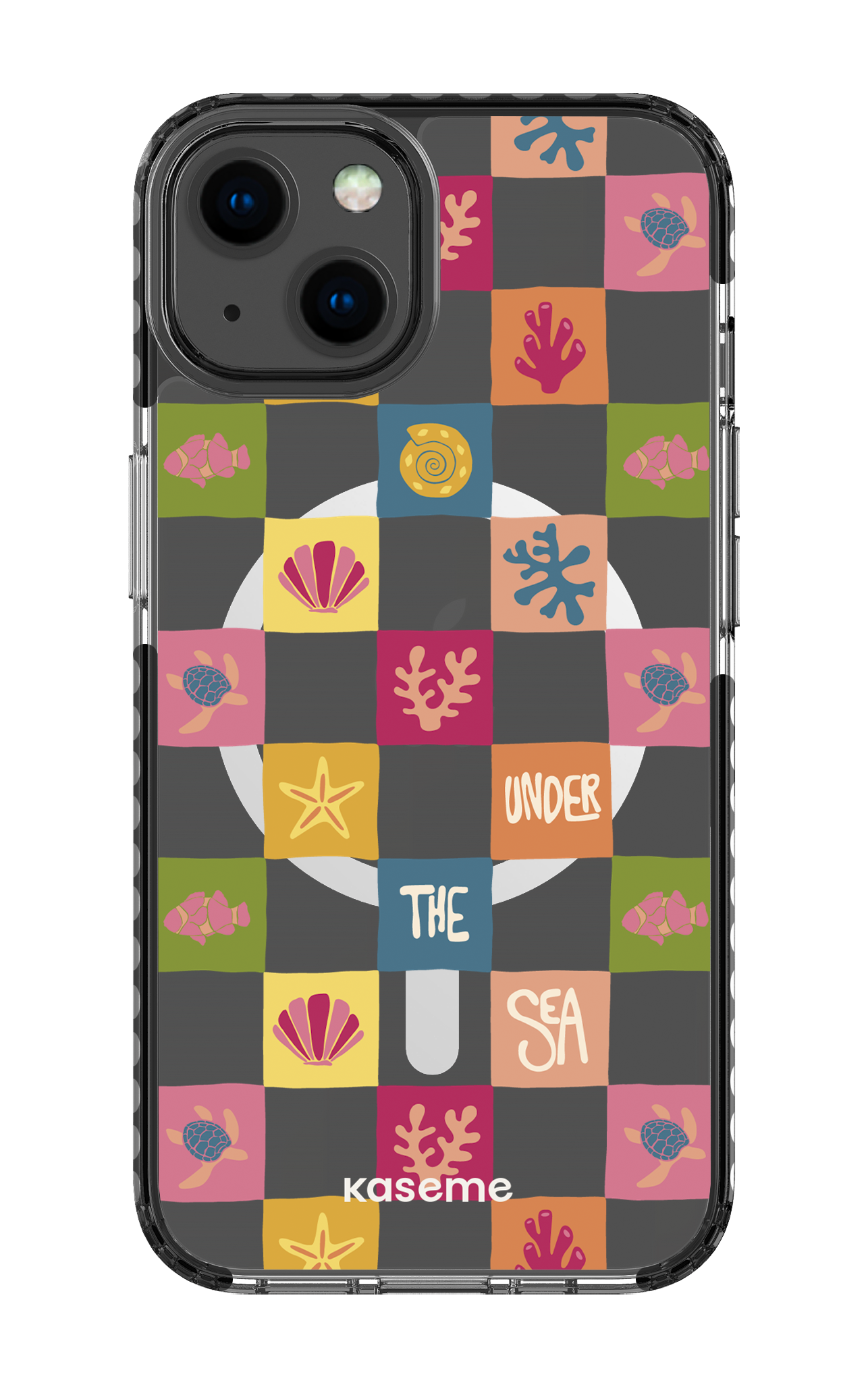 iPhone 13 Clear Case Magsafe - Black Under the sea Clear Case -