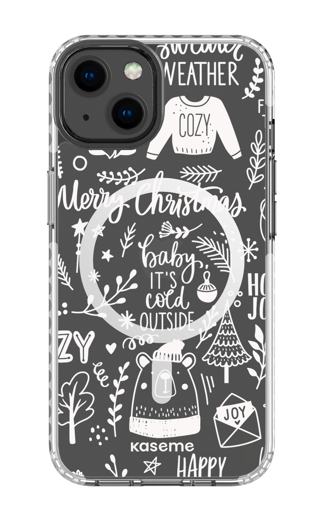 iPhone 13 Clear Case Magsafe - White Cold Nights Clear Case -