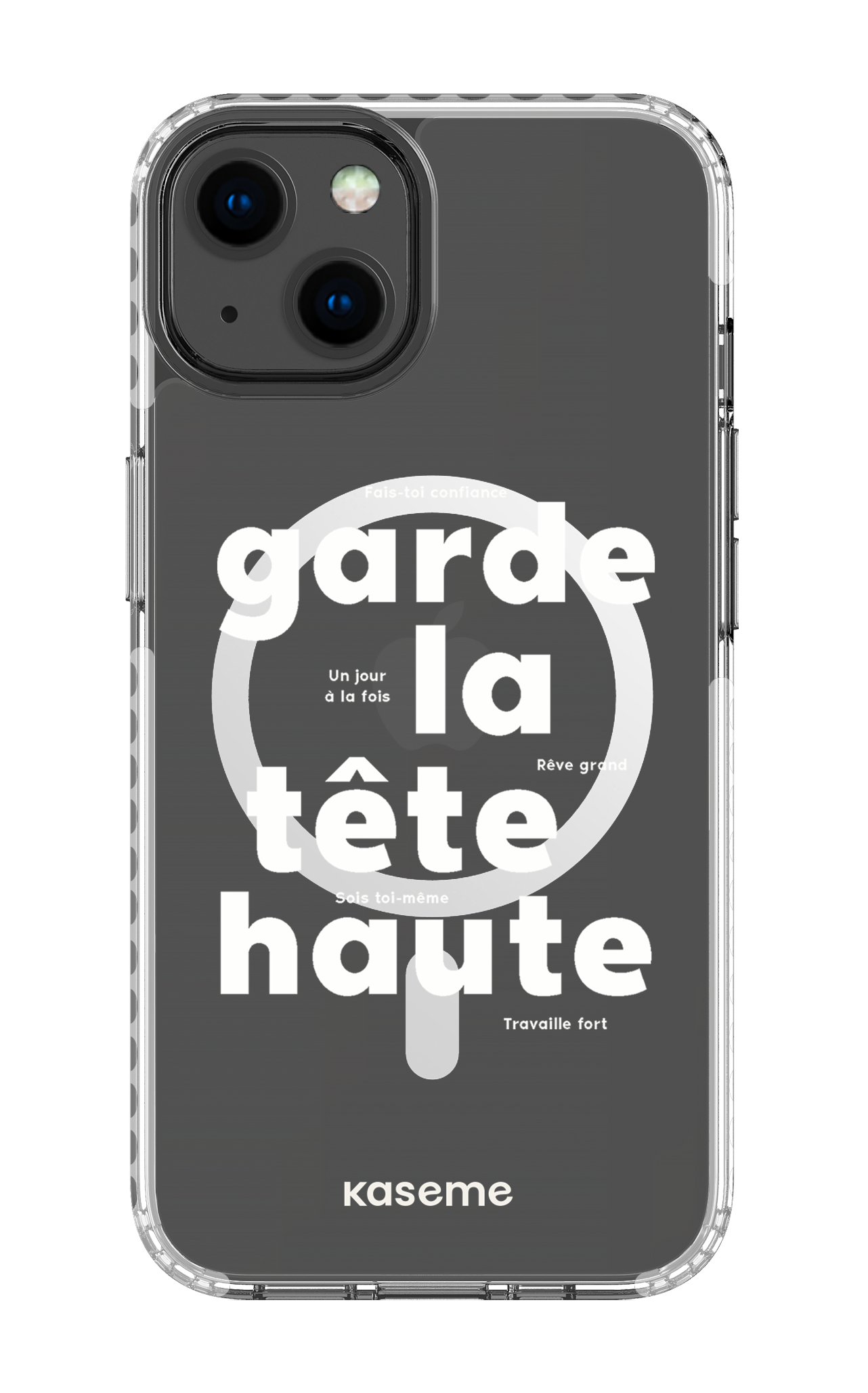 iPhone 13 Clear Case Magsafe - White État d'esprit Clear Case -