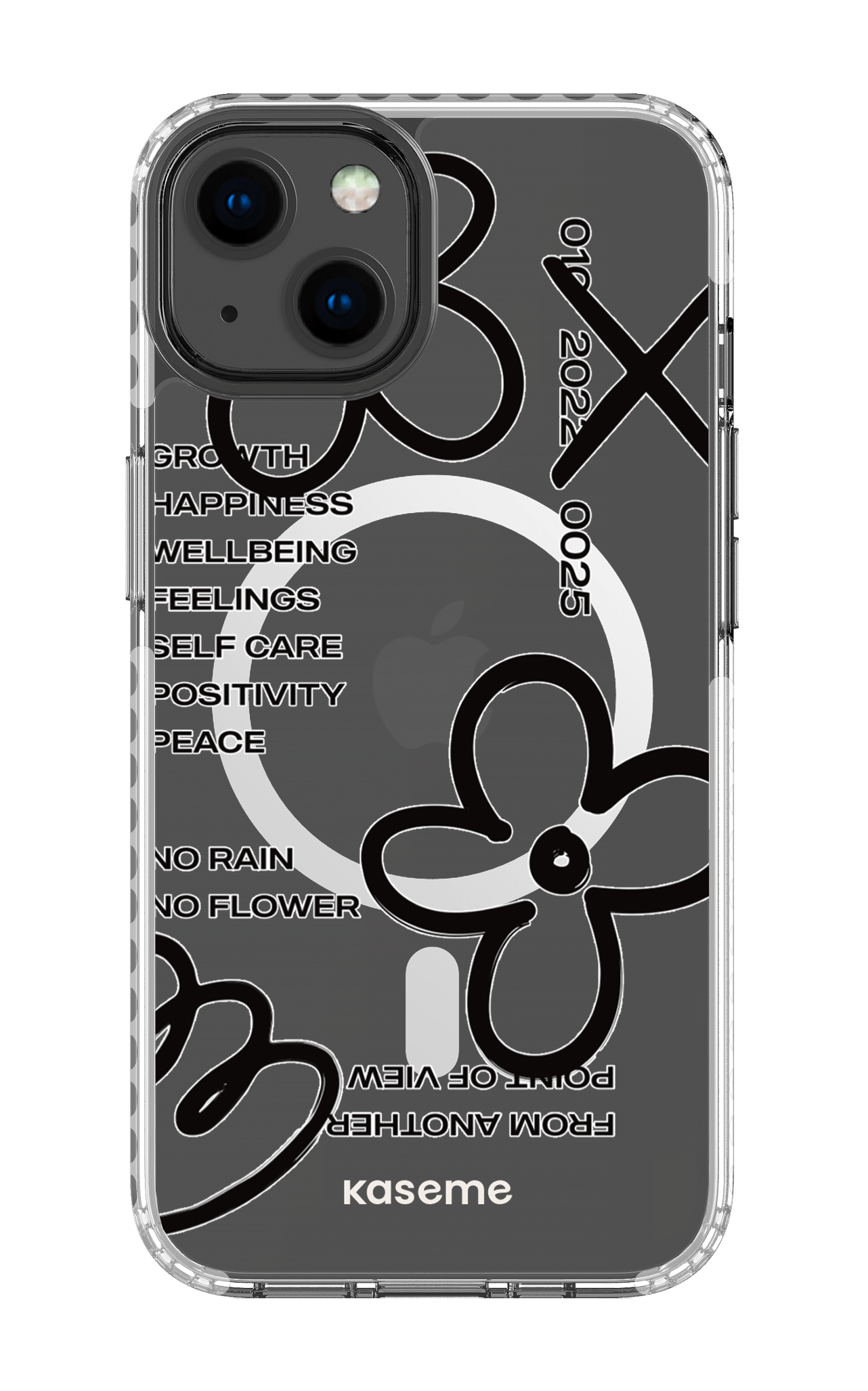 iPhone 13 Clear Case Magsafe - White Feelings black Clear Case -