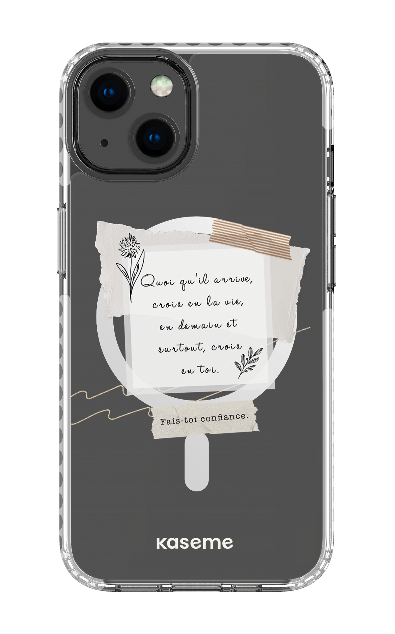 iPhone 13 Clear Case Magsafe - White Foi Clear Case -