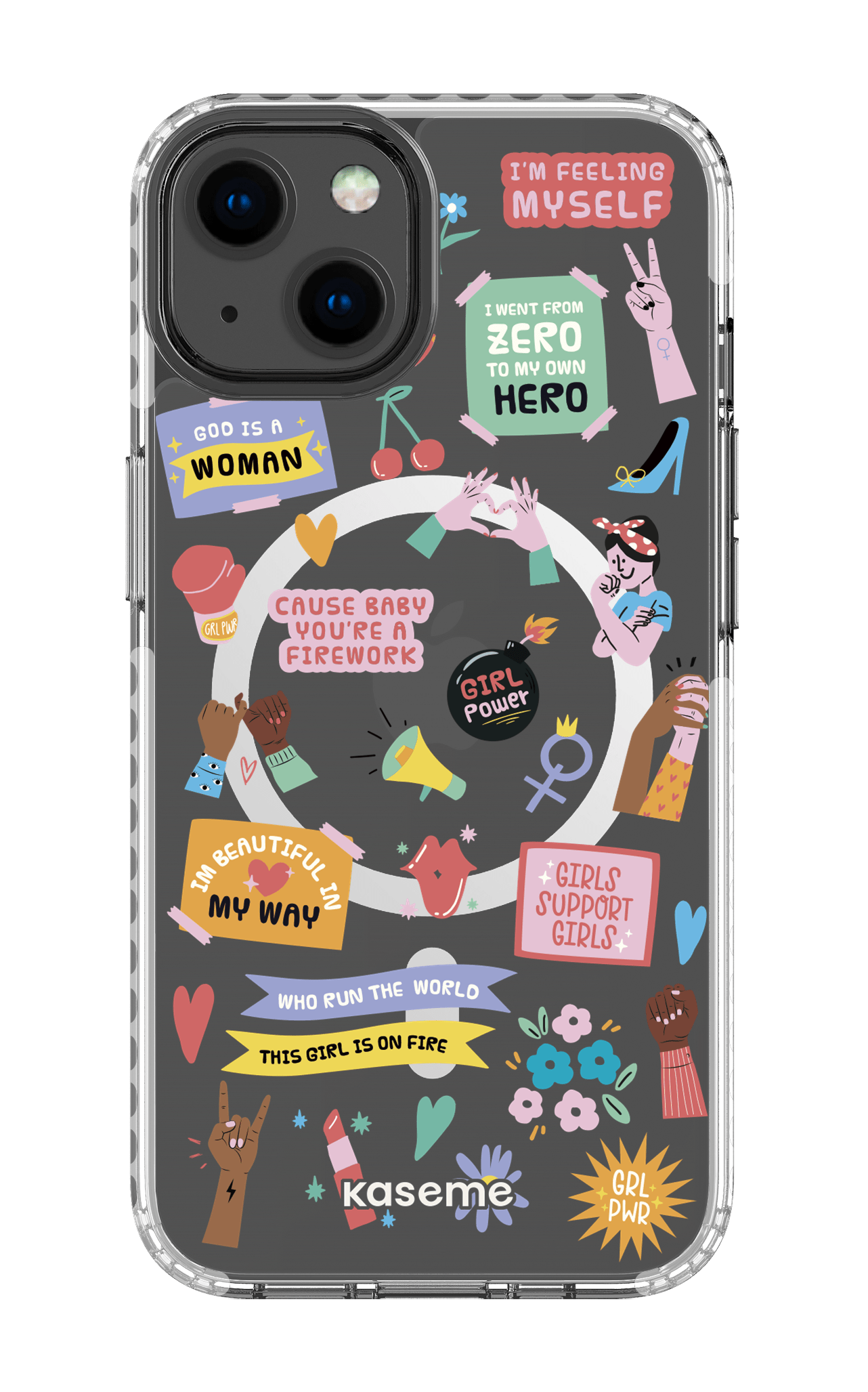 iPhone 13 Clear Case Magsafe - White Girl Boss Clear Case -