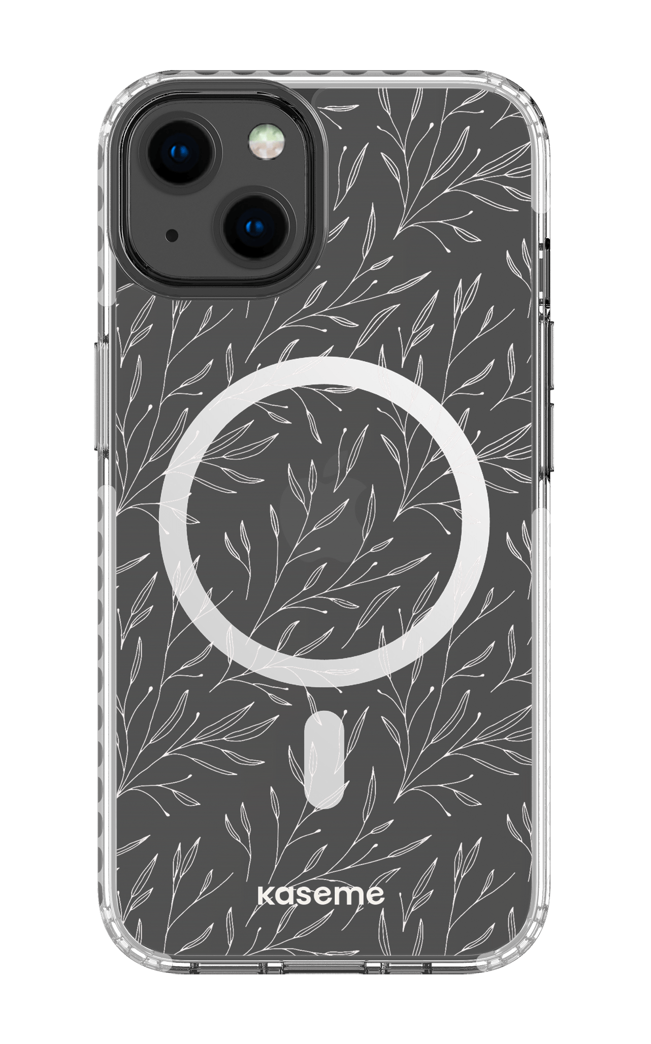 iPhone 13 Clear Case Magsafe - White Hibiscus Clear Case -