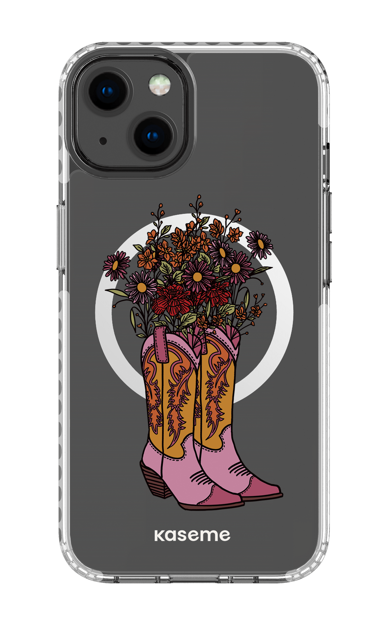 iPhone 13 Clear Case Magsafe - White Howdy Clear Case -