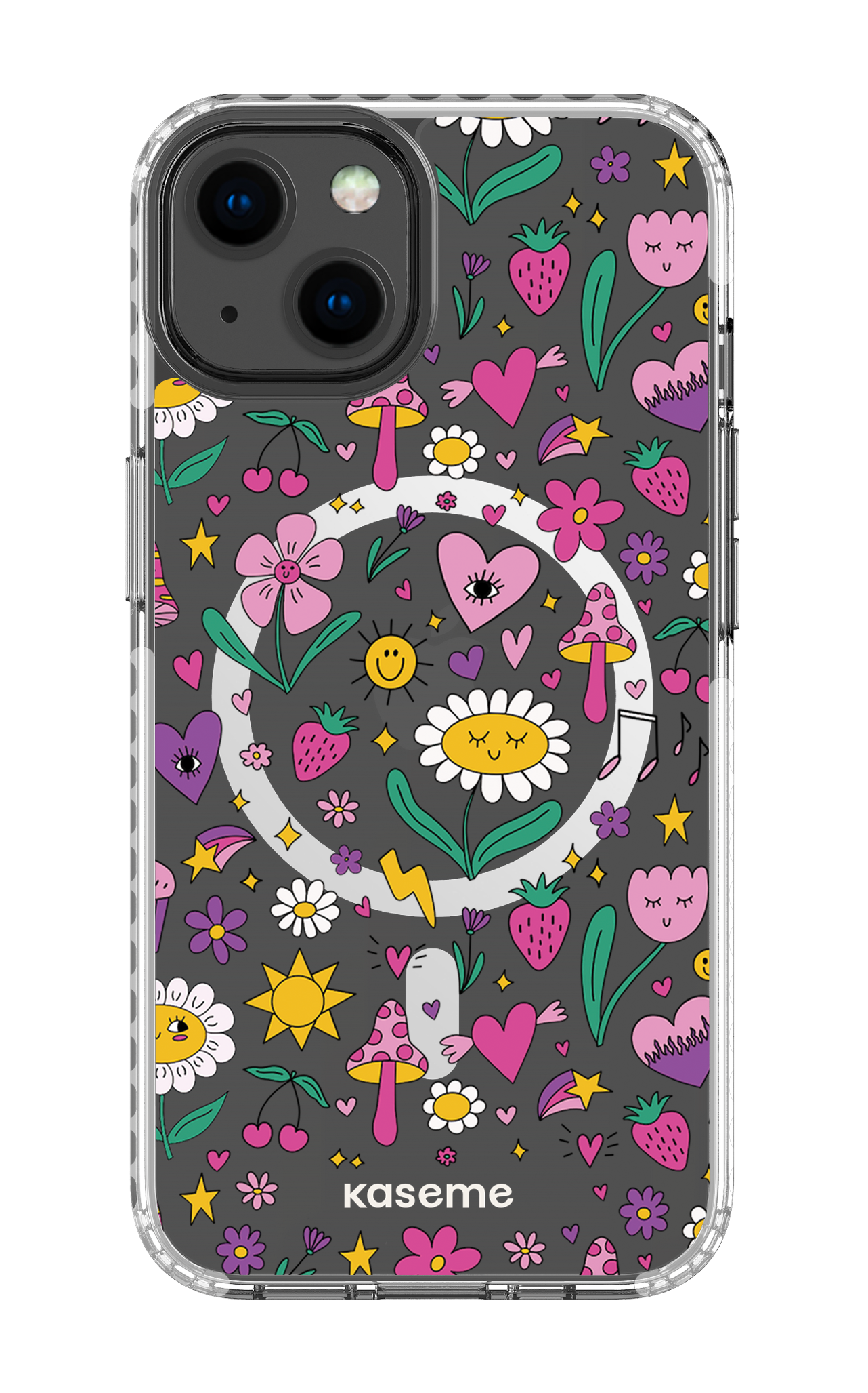 iPhone 13 Clear Case Magsafe - White Hypnotize Clear Case -