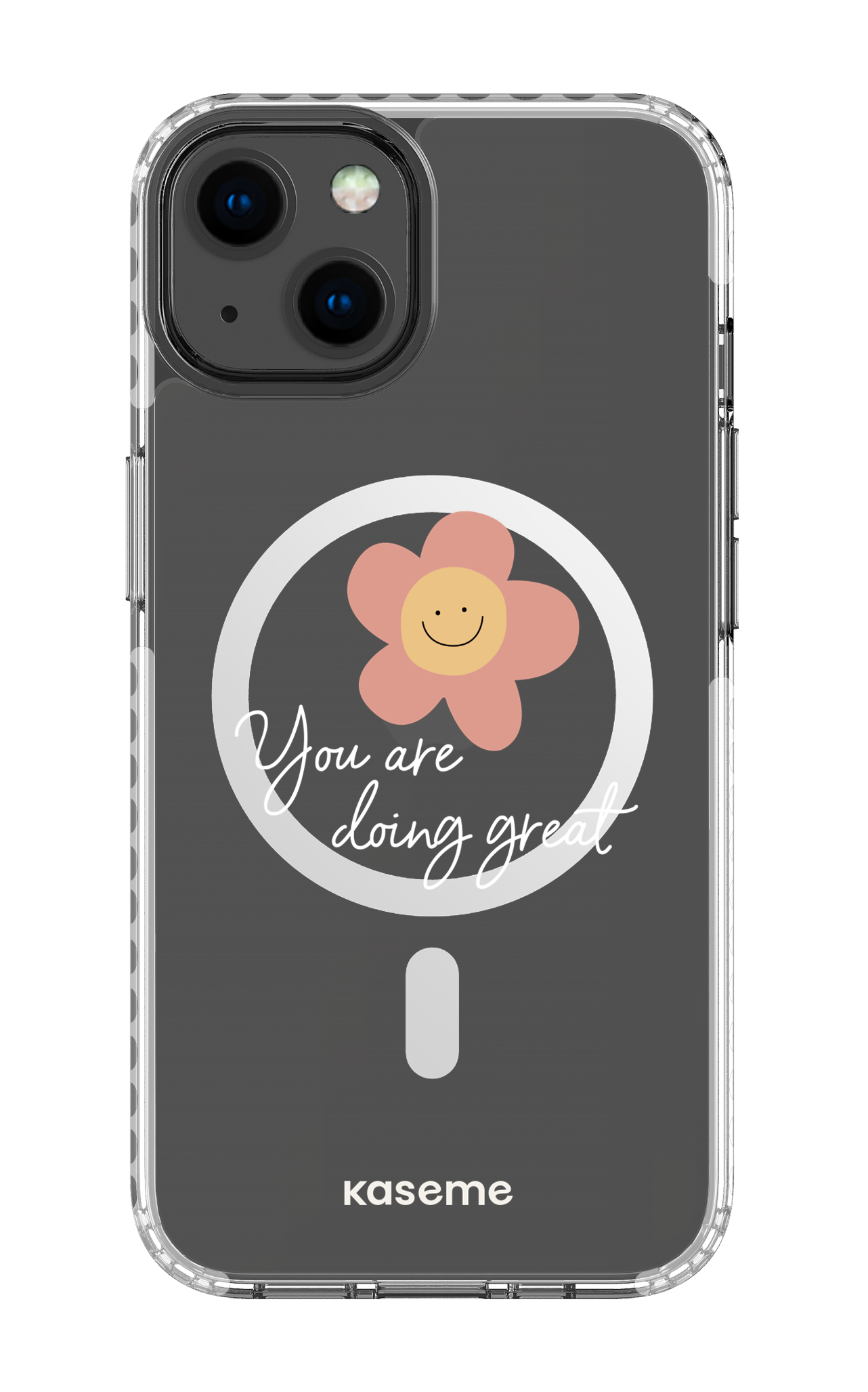 iPhone 13 Clear Case Magsafe - White Keep going Clear Case -