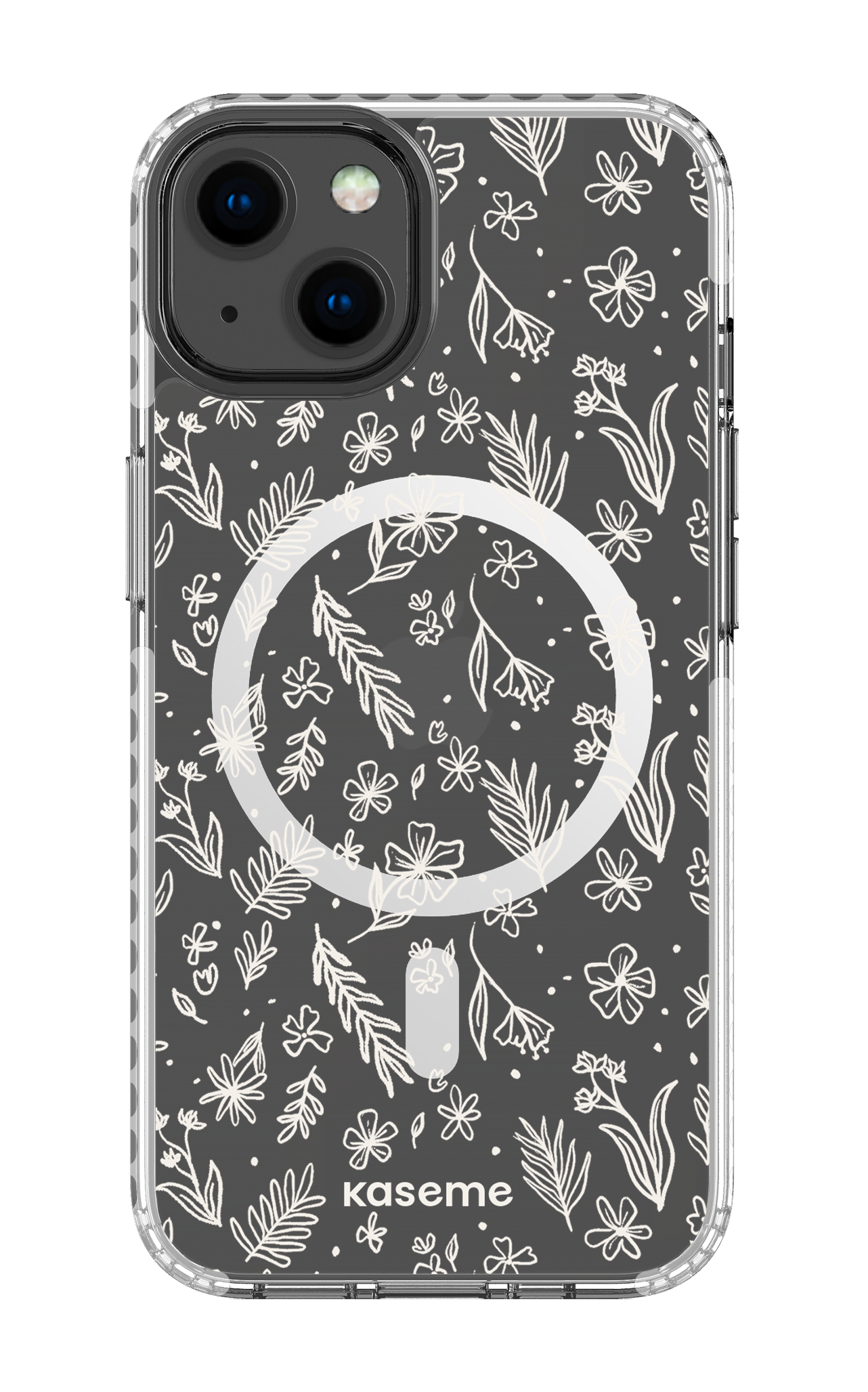 iPhone 13 Clear Case Magsafe - White Olive Branch Clear Case -