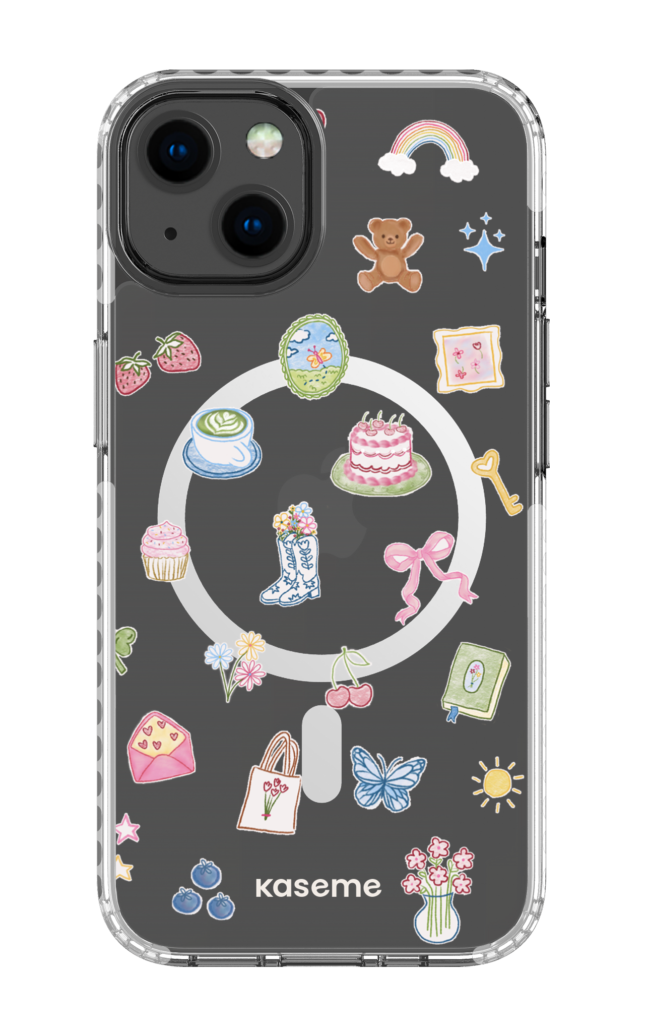 iPhone 13 Clear Case Magsafe - White Poetry Clear Case -