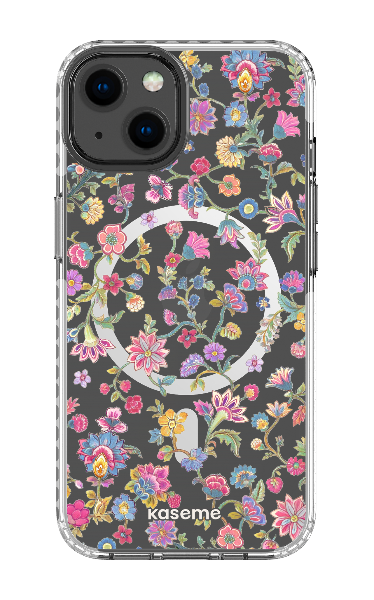 iPhone 13 Clear Case Magsafe - White Secret Garden Clear Case -