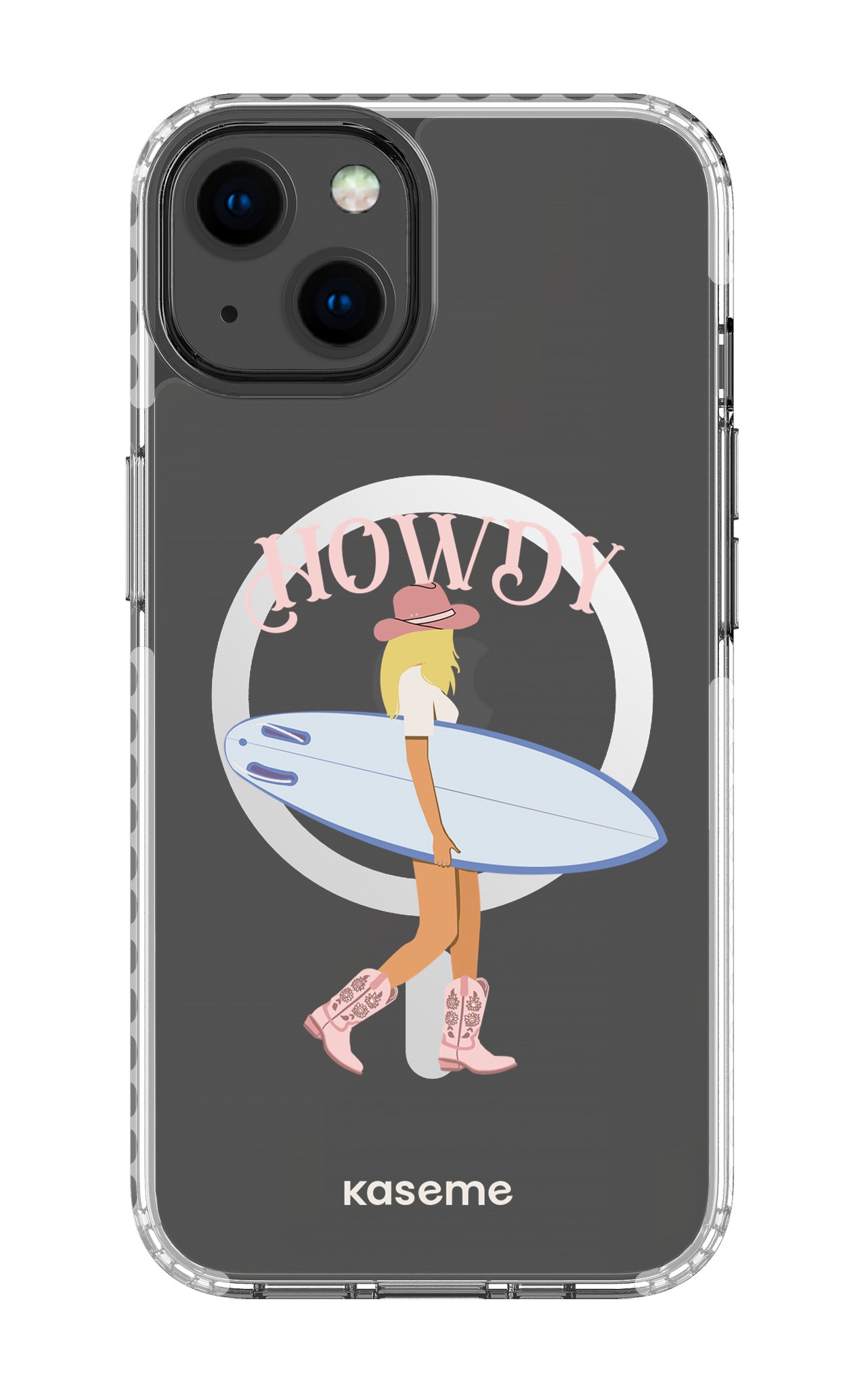 iPhone 13 Clear Case Magsafe - White Westsea Pink Clear Case -