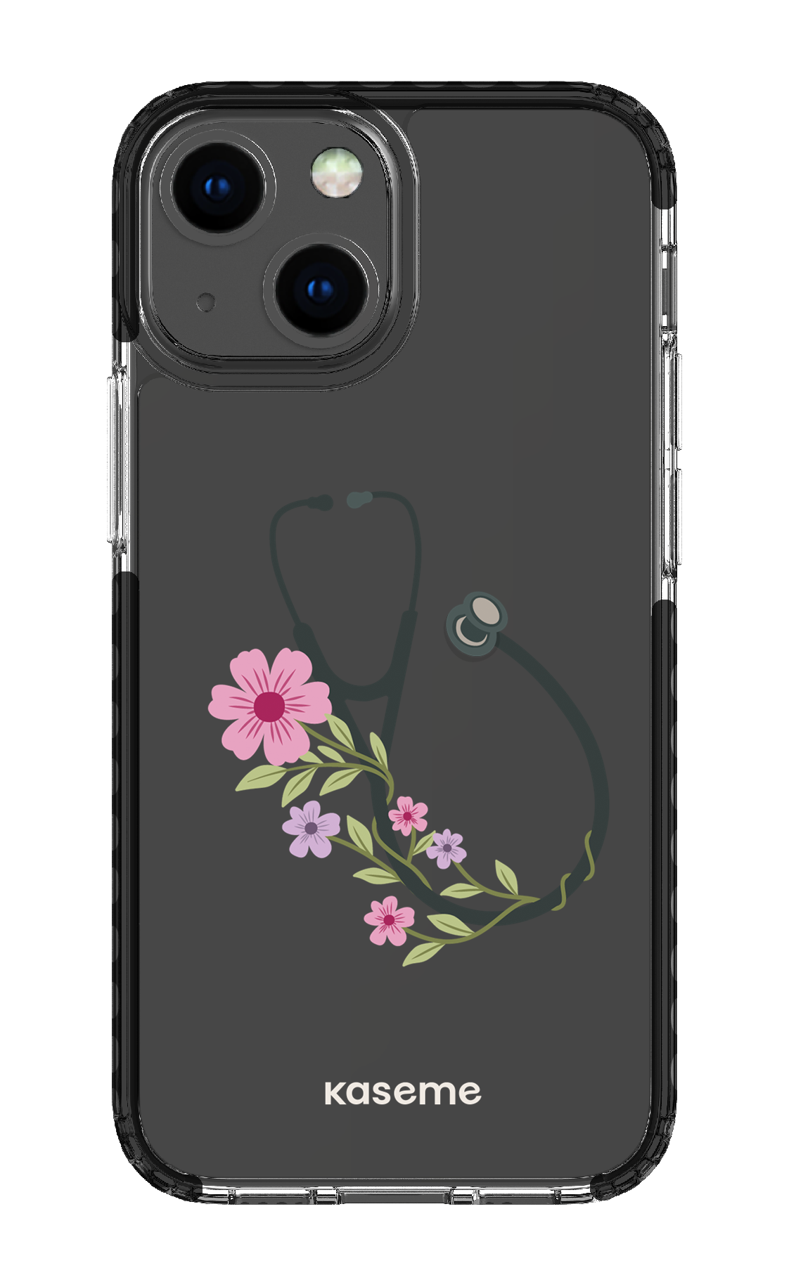 iPhone 13 Mini Clear Case - Black Blossom Beat Clear Case -