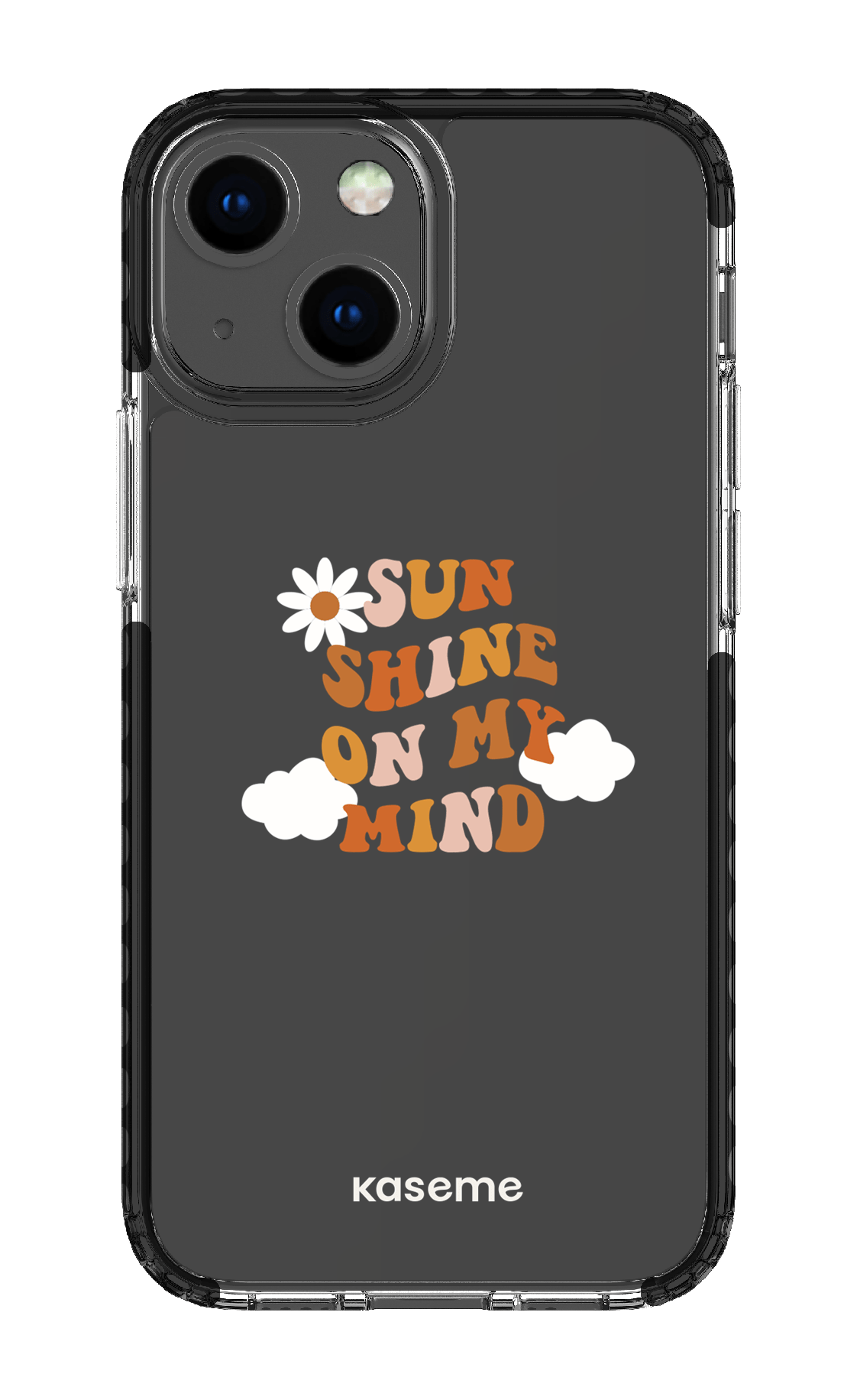 iPhone 13 Mini Clear Case - Black Cheerful Clear Case -