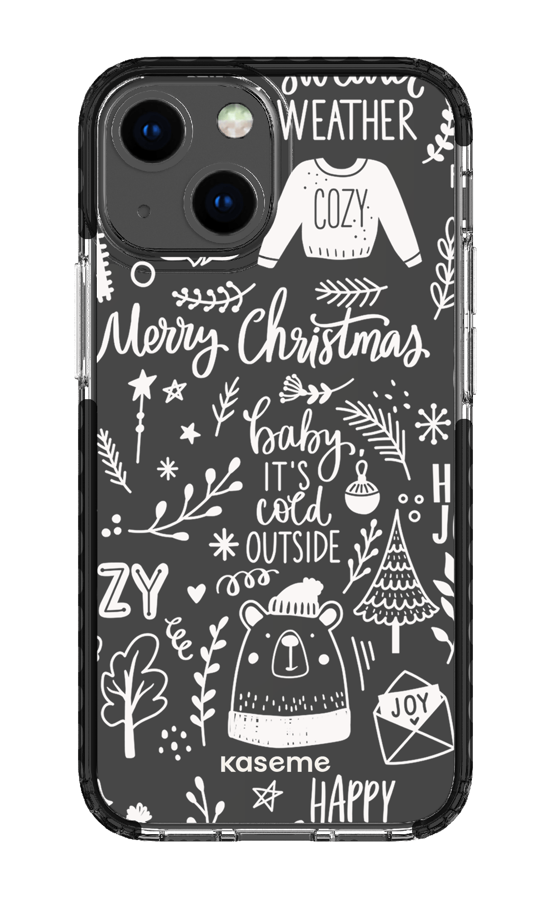 iPhone 13 Mini Clear Case - Black Cold Nights Clear Case -