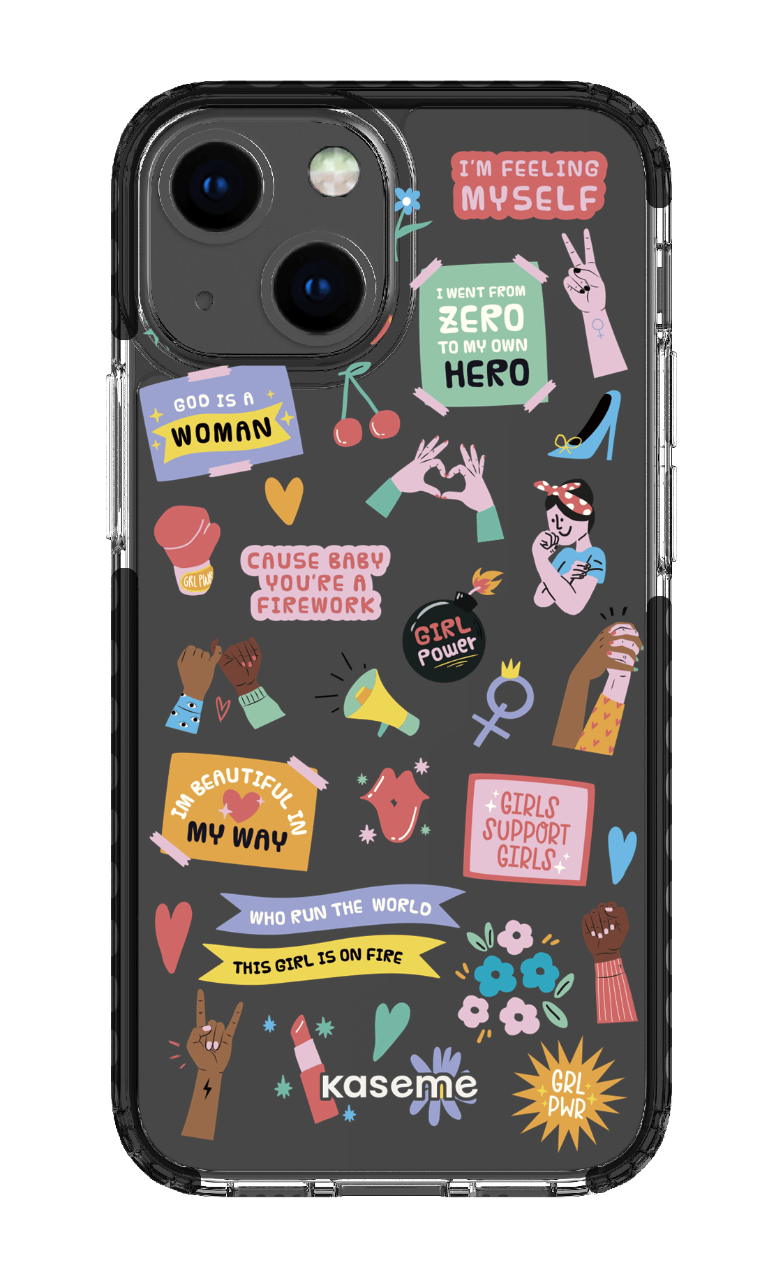 iPhone 13 Mini Clear Case - Black Girl Boss Clear Case -