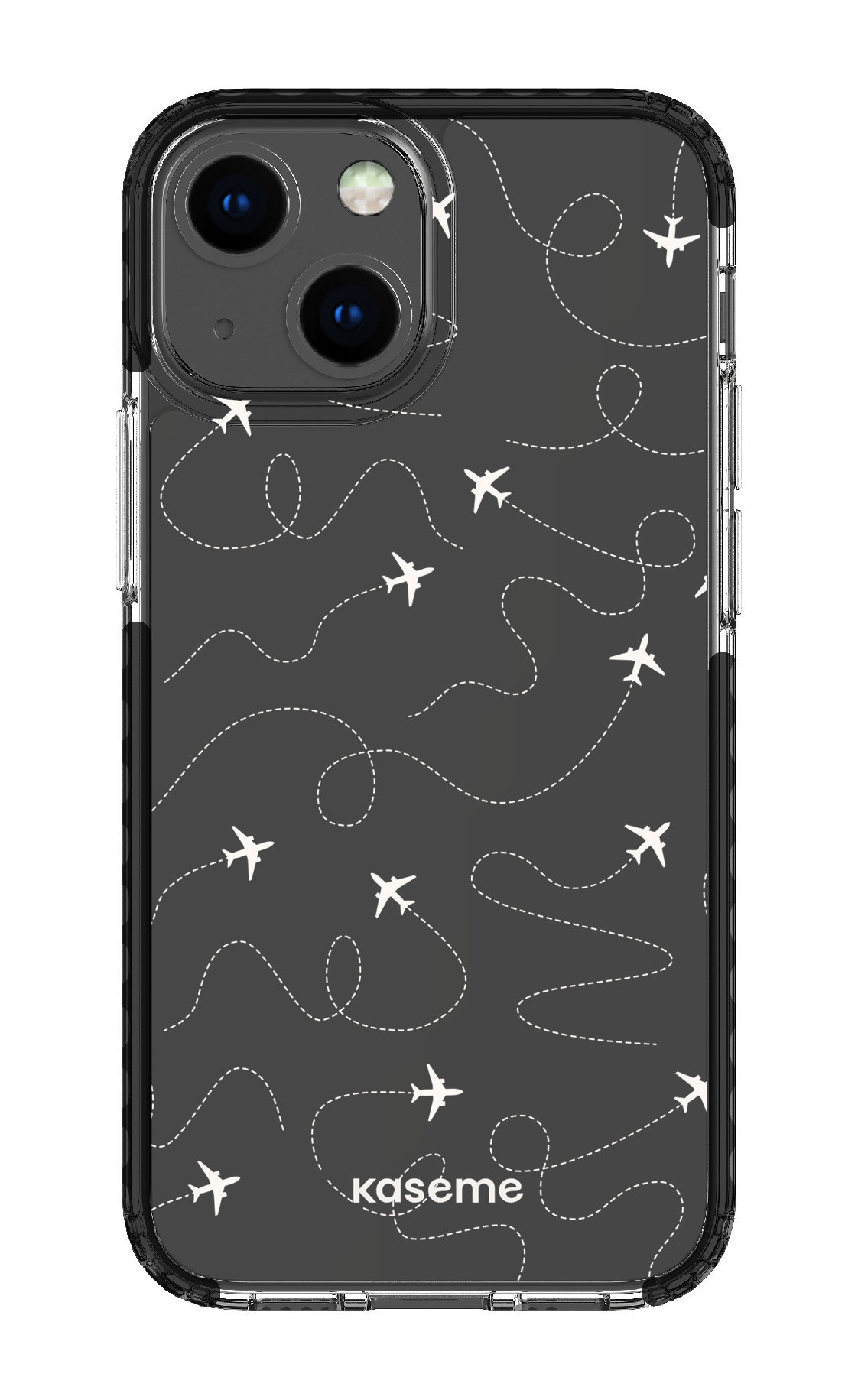 iPhone 13 Mini Clear Case - Black Globetrotter Clear Case -