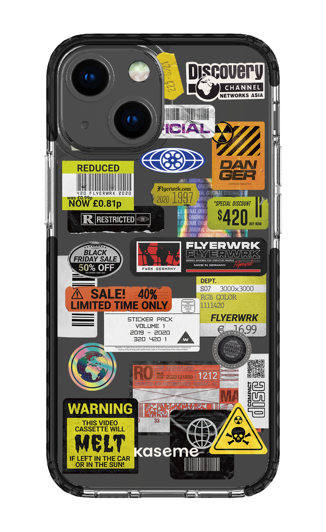 iPhone 13 Mini Clear Case - Black Melt Clear Case -